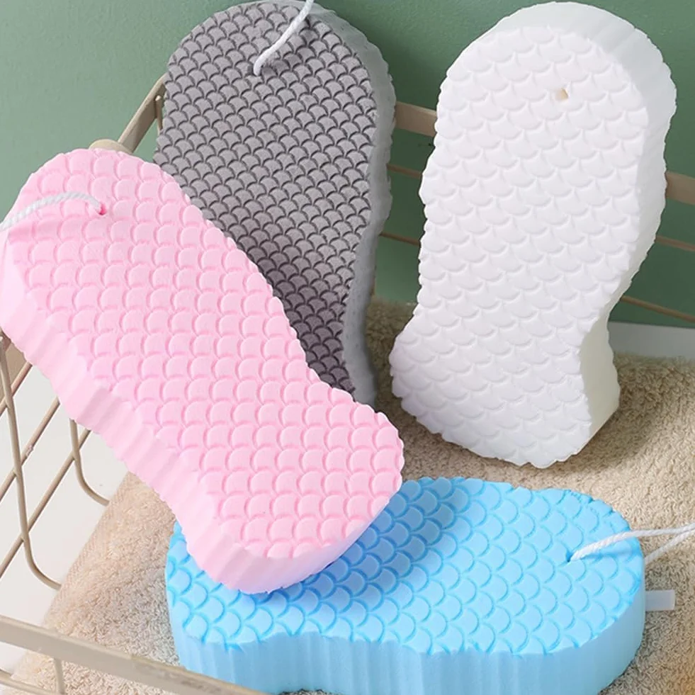 Lot de 2 éponges de bain exfoliantes réutilisables pour peaux mortes