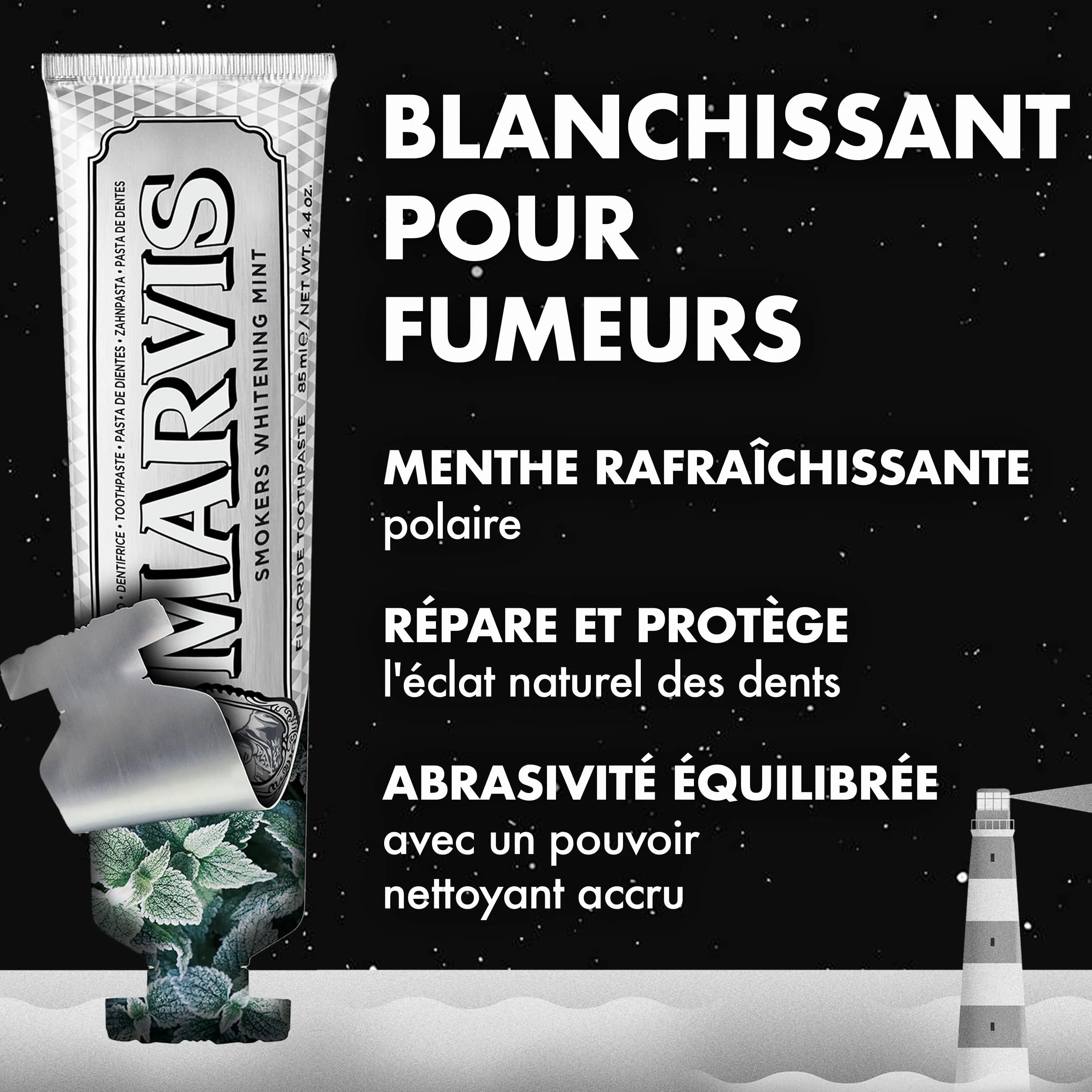 Marvis Dentifrice blanchissant pour fumeurs Menthe 85 ml