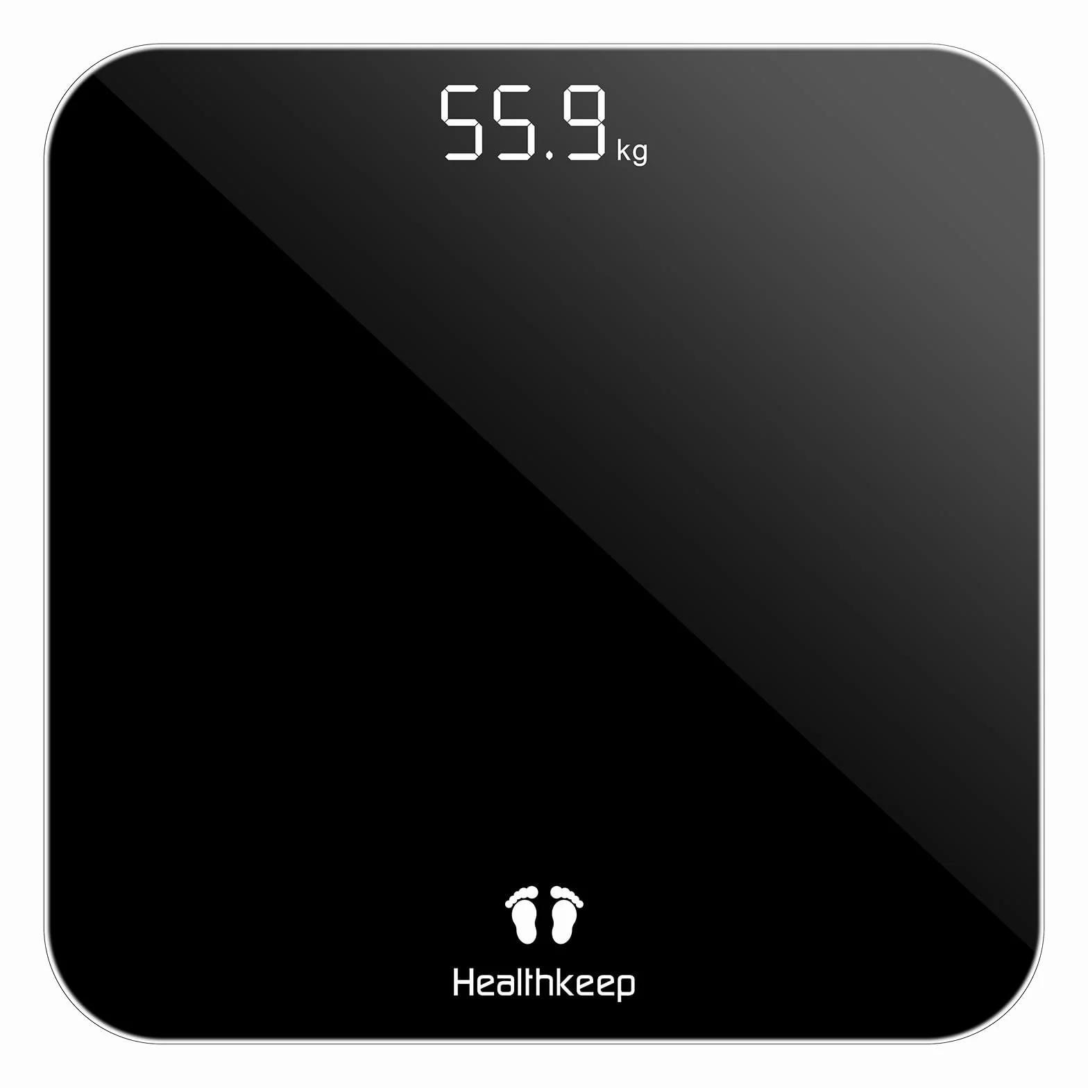 Healthkeep Balance Personne Numérique Haute Précision 180kg 400lb Verre Trempé 5mm