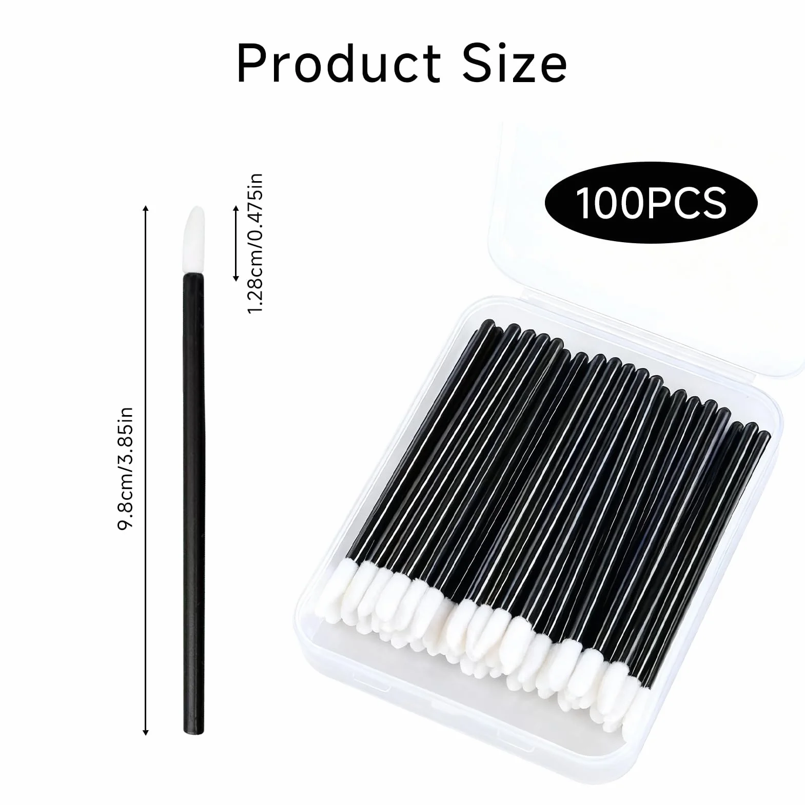 Pinceaux Lèvre Jetables 100PCS, Applicateur Batonnet Brosse Hygiénique, Micro Bâtonnets Rouge à Lèvres Gloss