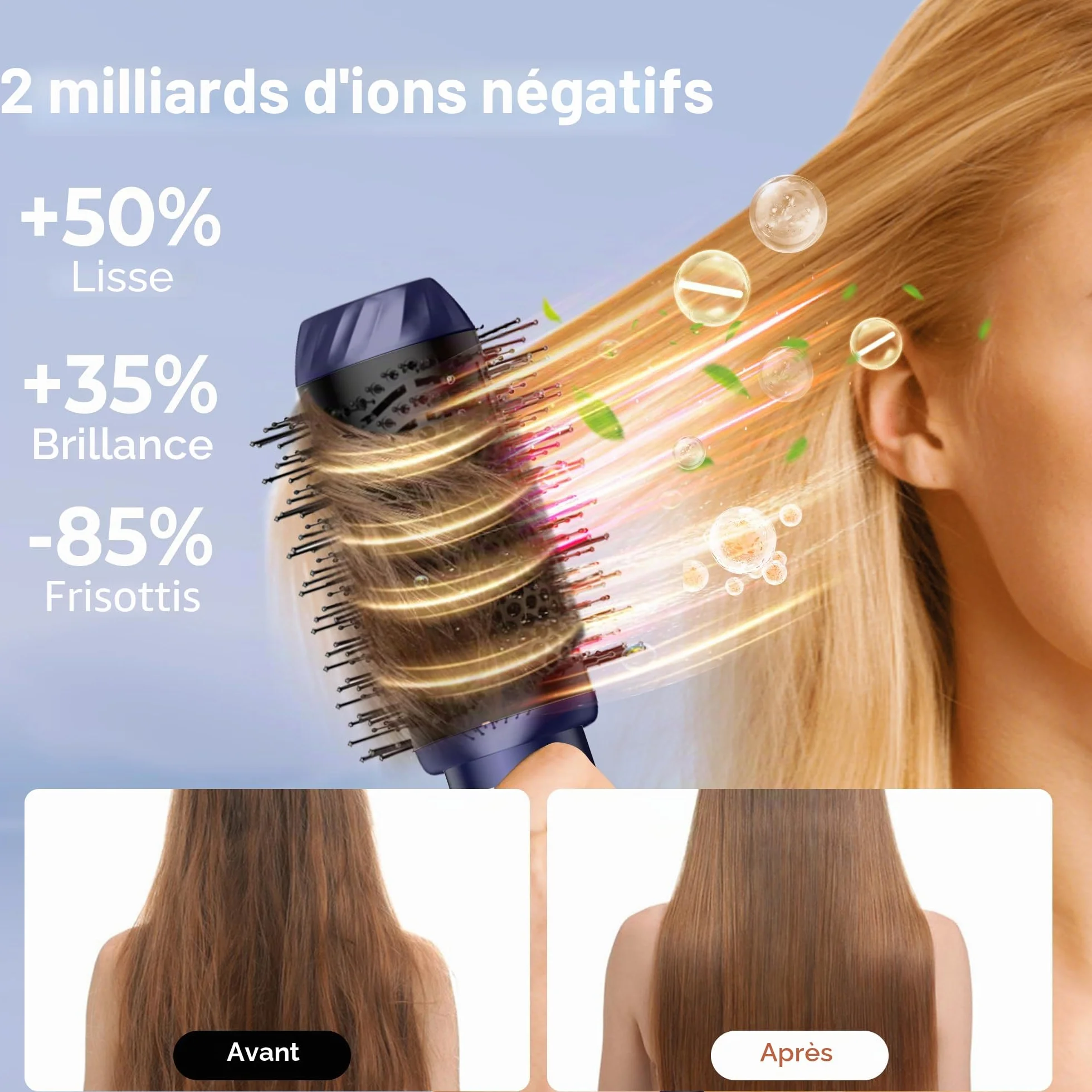 MogaWave Air Styler Pro 1000W Air Brush Hair Styler Brosse Soufflante Seche Cheveux