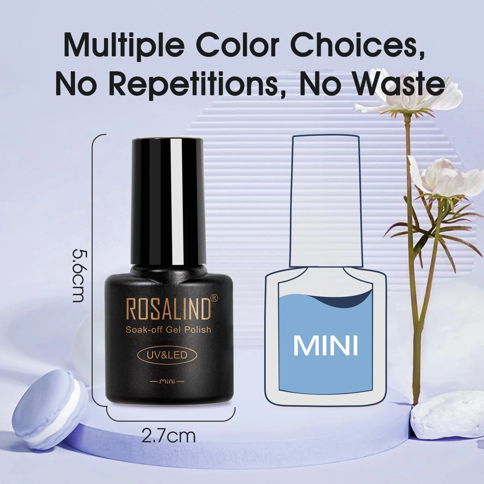 ROSALIND Vernis Semi Permanent Magnétique 12 Couleurs Cat Eye Gel UV avec Bâton Magnétique Soak-off Manucure