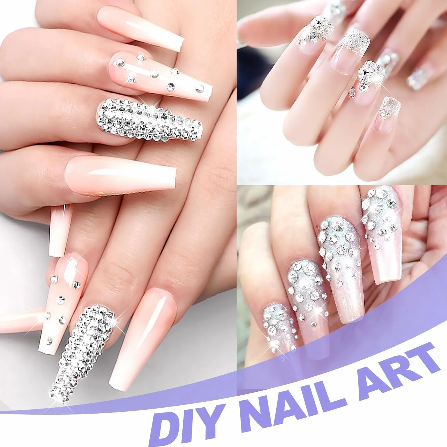 Strass Autocollant Visage 2542 Pcs, 5 Feuilles Strass Adhesif Rond pour DIY Artisanat Nail Body Maquillage Décoration (3/4/5/6mm)