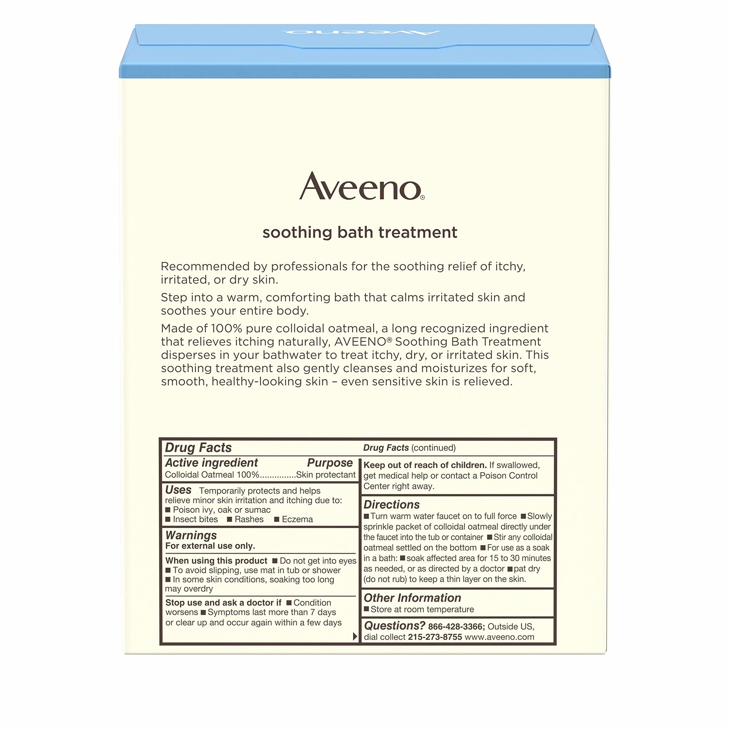 Aveeno Traitement de bain apaisant pour démangeaisons, peau irritée, 8 fils