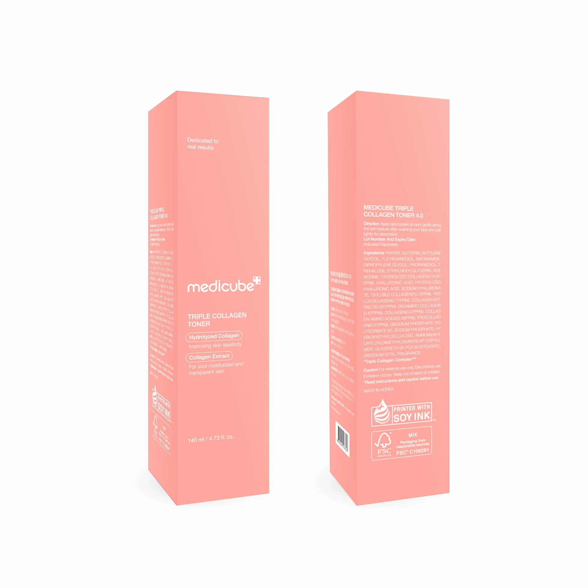 Medicube Tonique au Triple Collagène Hydrolysé Hydratation Profonde Peau Lisse 140ml
