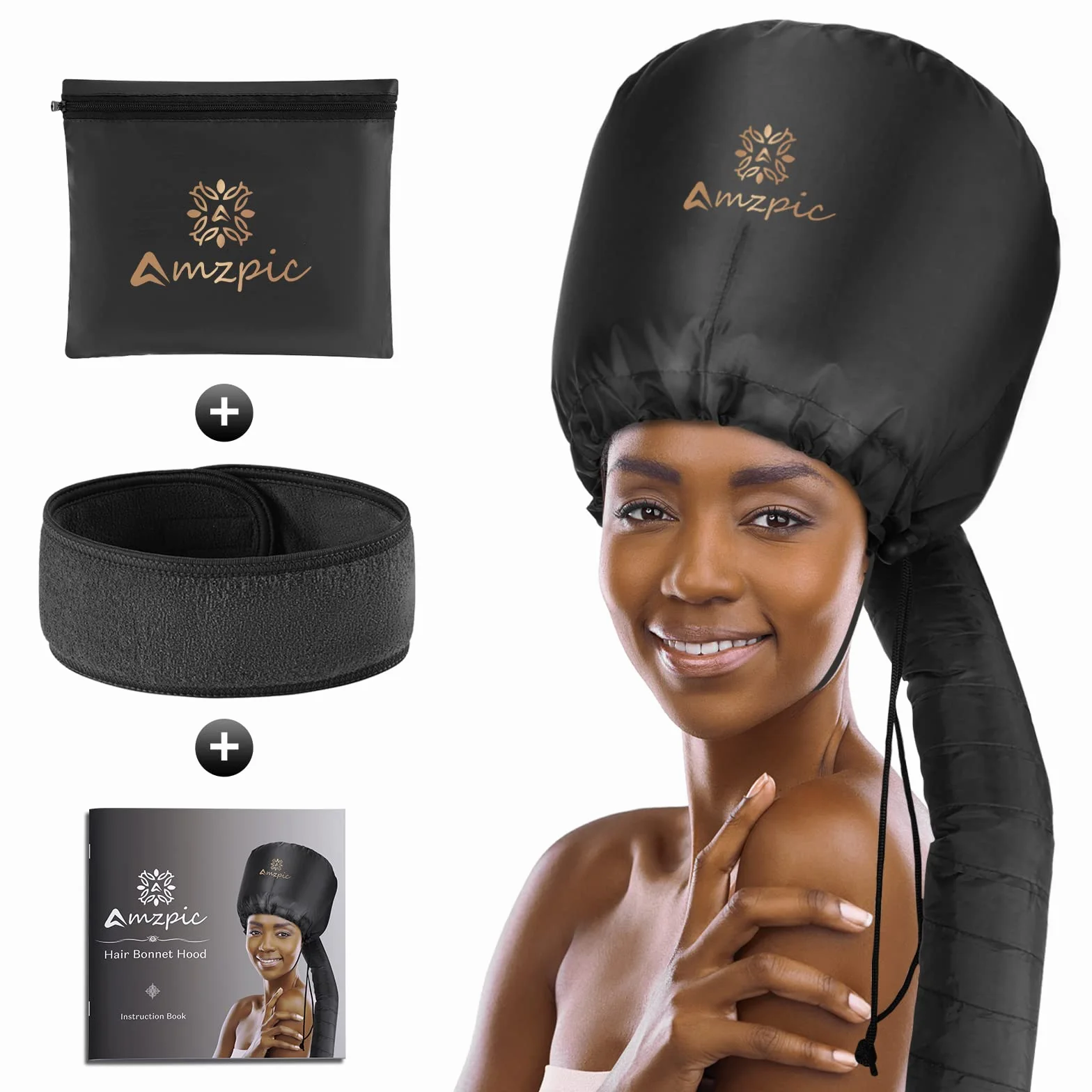 Fixation pour sèche-cheveux avec capuche, fixation douce et réglable pour sèche-cheveux extra large pour un séchage plus rapide à la maison, facile à utiliser pour le coiffage, le bouclage et