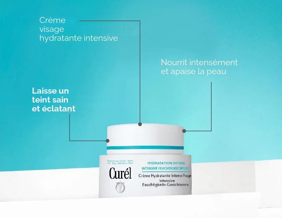 Curél Soin Hydratant Intensif Essence Hydratante 150 ml + Crème Visage 40 g Ceramides Peaux Sèches Sensibles