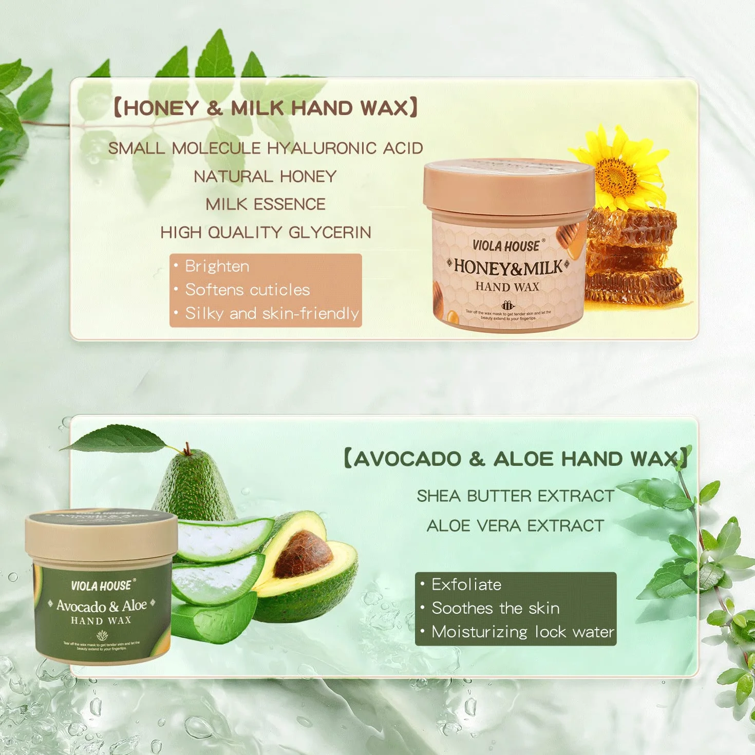 VIOLA HOUSE Masque Pour Les Mains Exfoliant Hydratant 150g Miel Et Lait