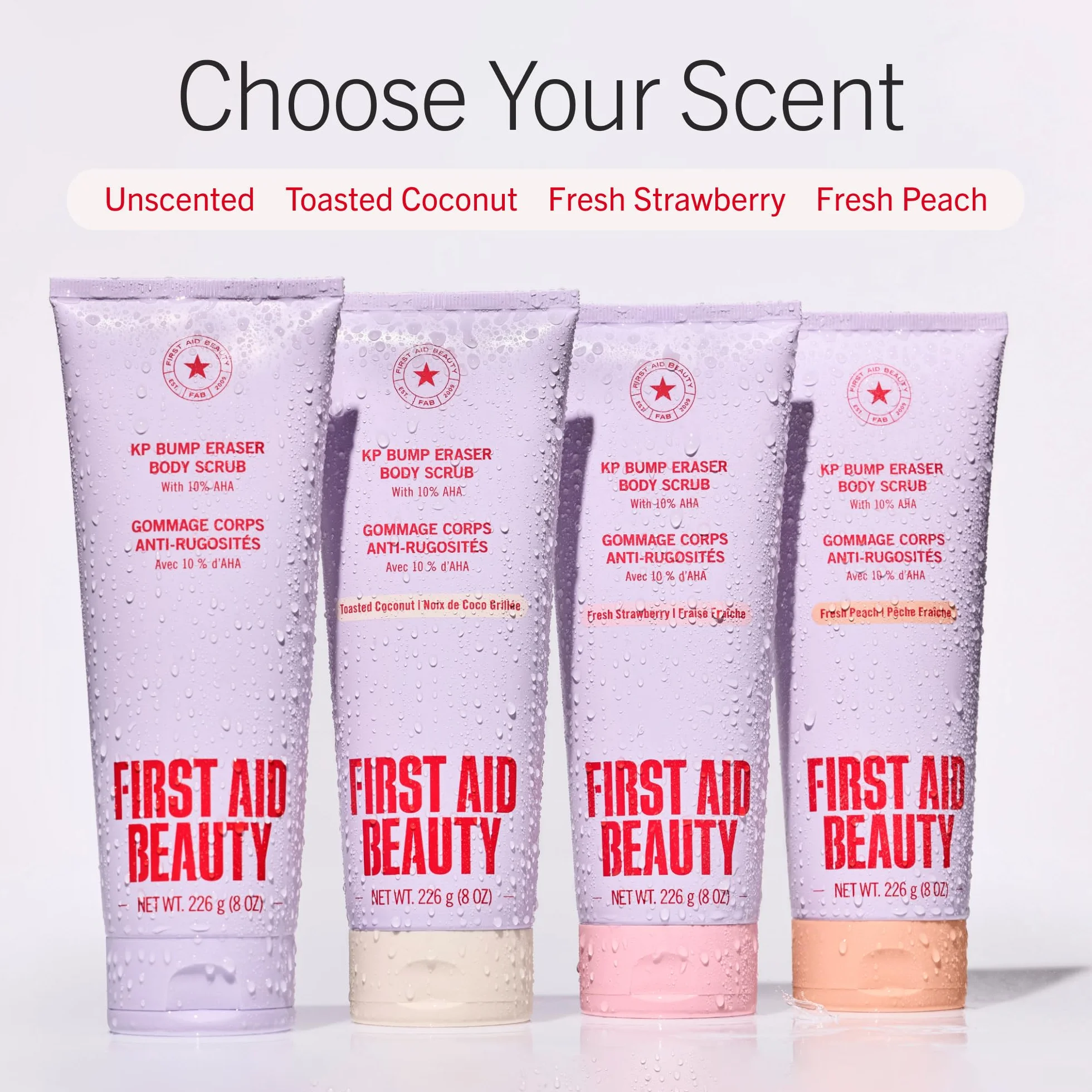 First Aid Beauty Gommage Corps KP 10% AHA – Exfoliant Kératose Pilaire Acides Glycolique Lactique 226 g