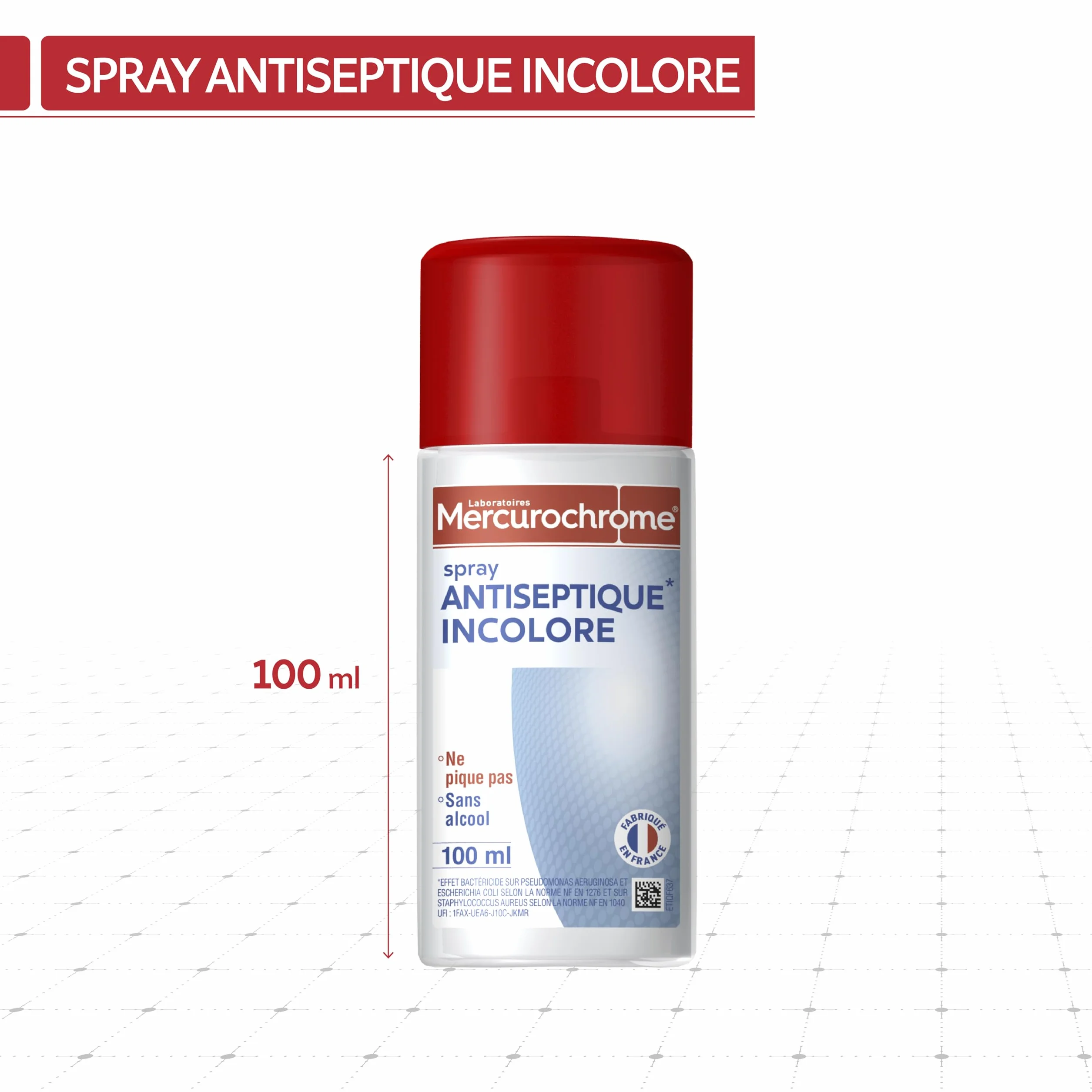 Spray Antiseptique Incolore Sans Alcool 100 ml
