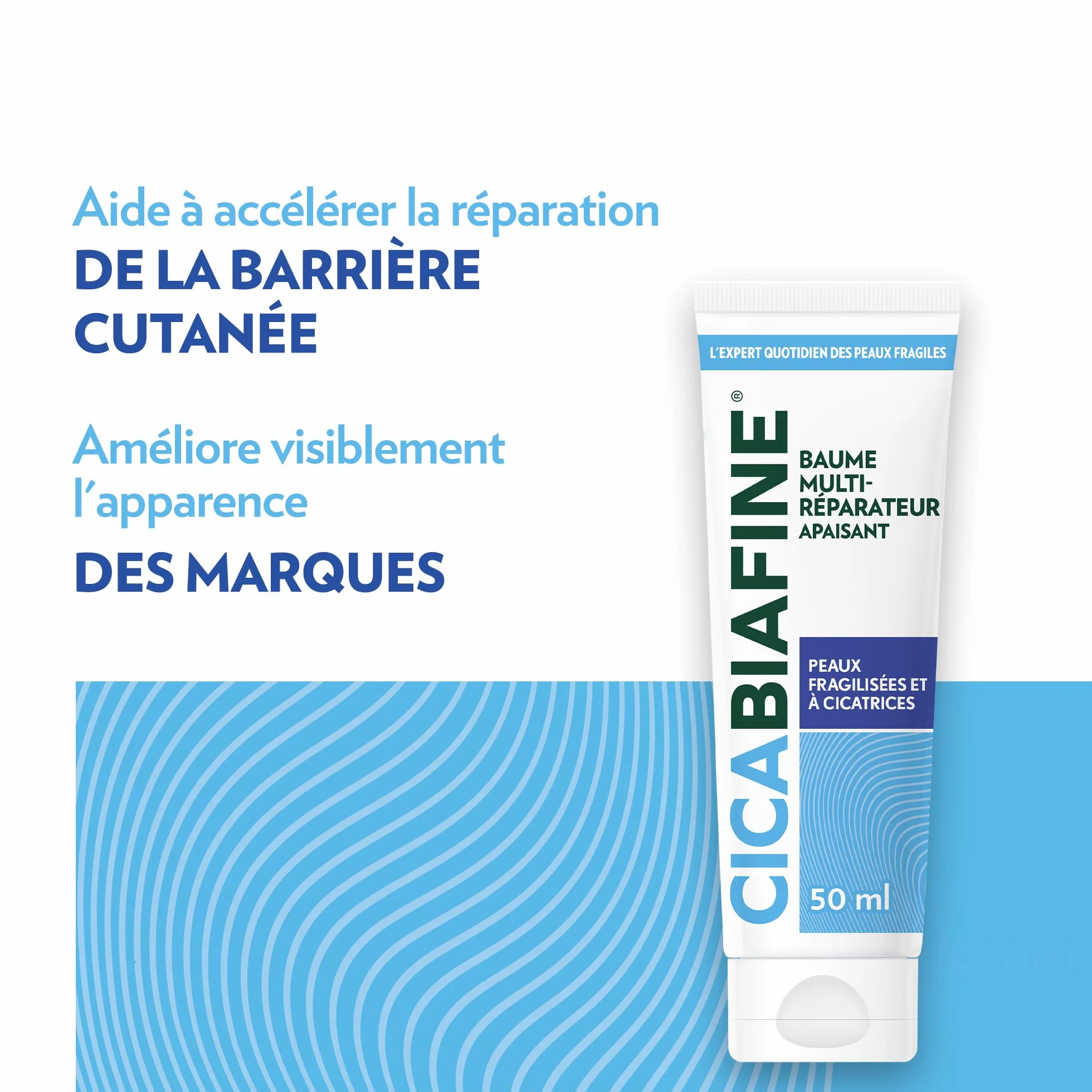 Cicabiafine Baume Multi-Réparateur Apaisant 50 ml Hydratant Peaux Fragilisées Cicatrices Glycérine Panthénol Acide Hyaluronique Centella Asiatica