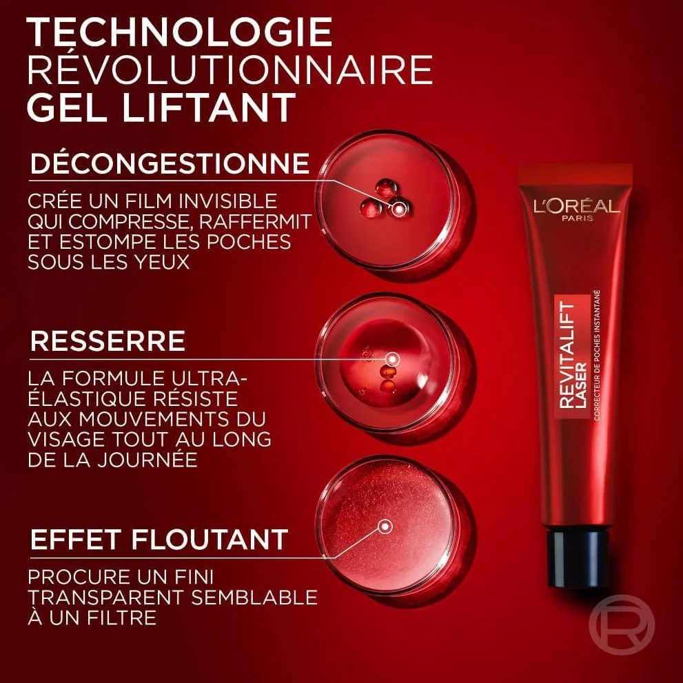 L'Oréal Paris Revitalift Laser Eye Bag Instant Eraser Soin Contour des Yeux Anti-Âge 15 ml