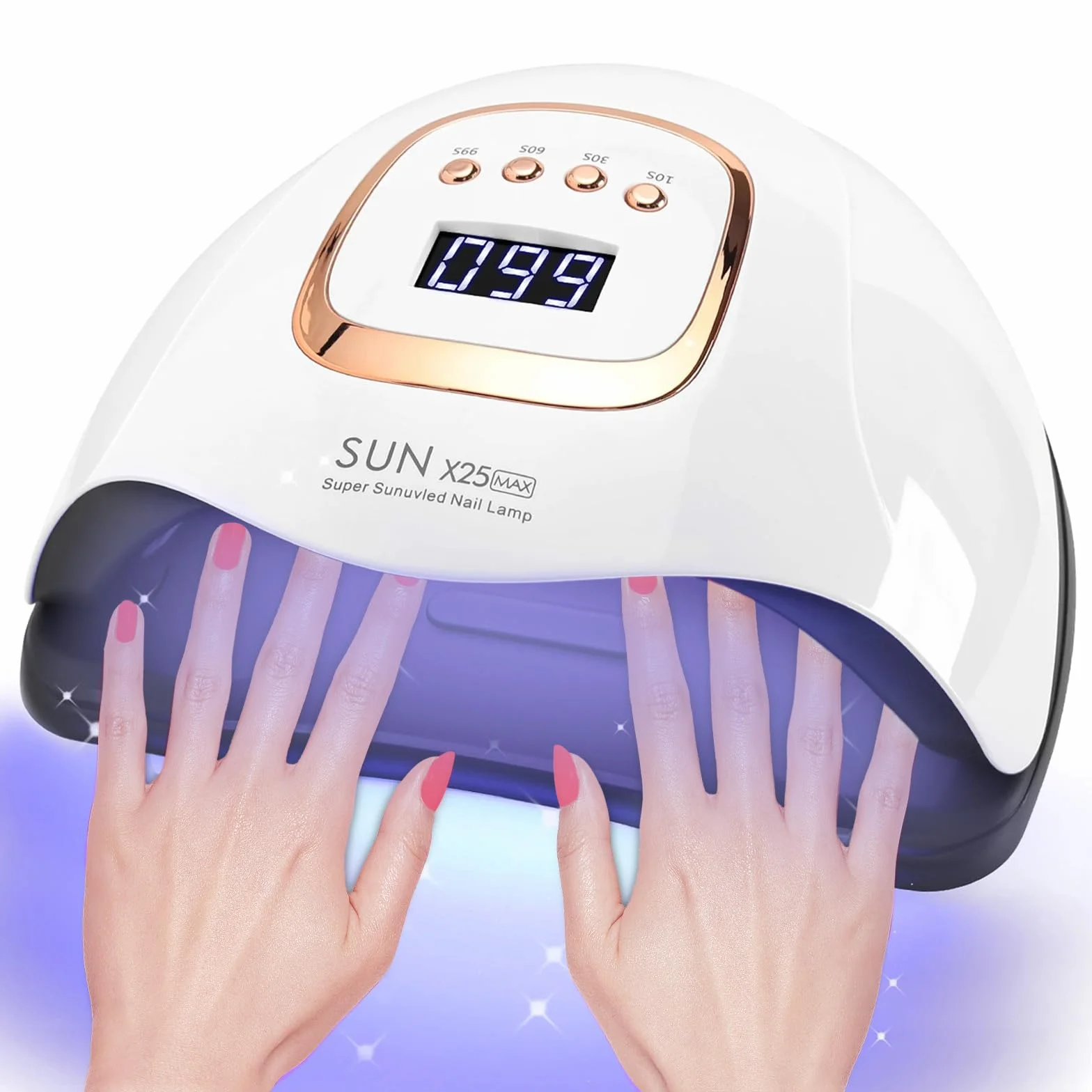 380W UV LED Nail Lamp,Sécheur de gel de vernis à ongles avec 81 perles, lampe UV pour ongles avec 4 réglages de minuterie, Sécheur LED de gel pour vernis à ongles avec capteur automatique, écran LCD