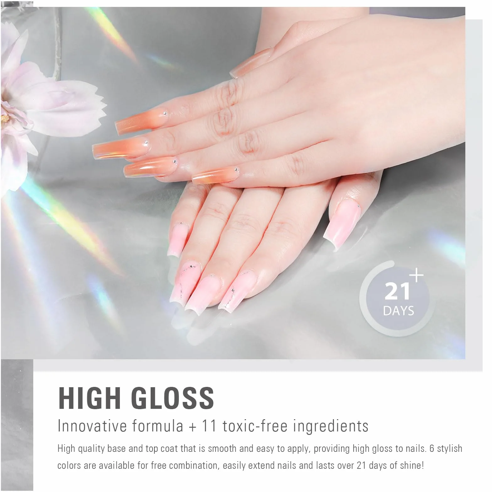 Aokitec Polygel Kit 6 Couleurs UV LED Vernis à Ongles Gel Extension