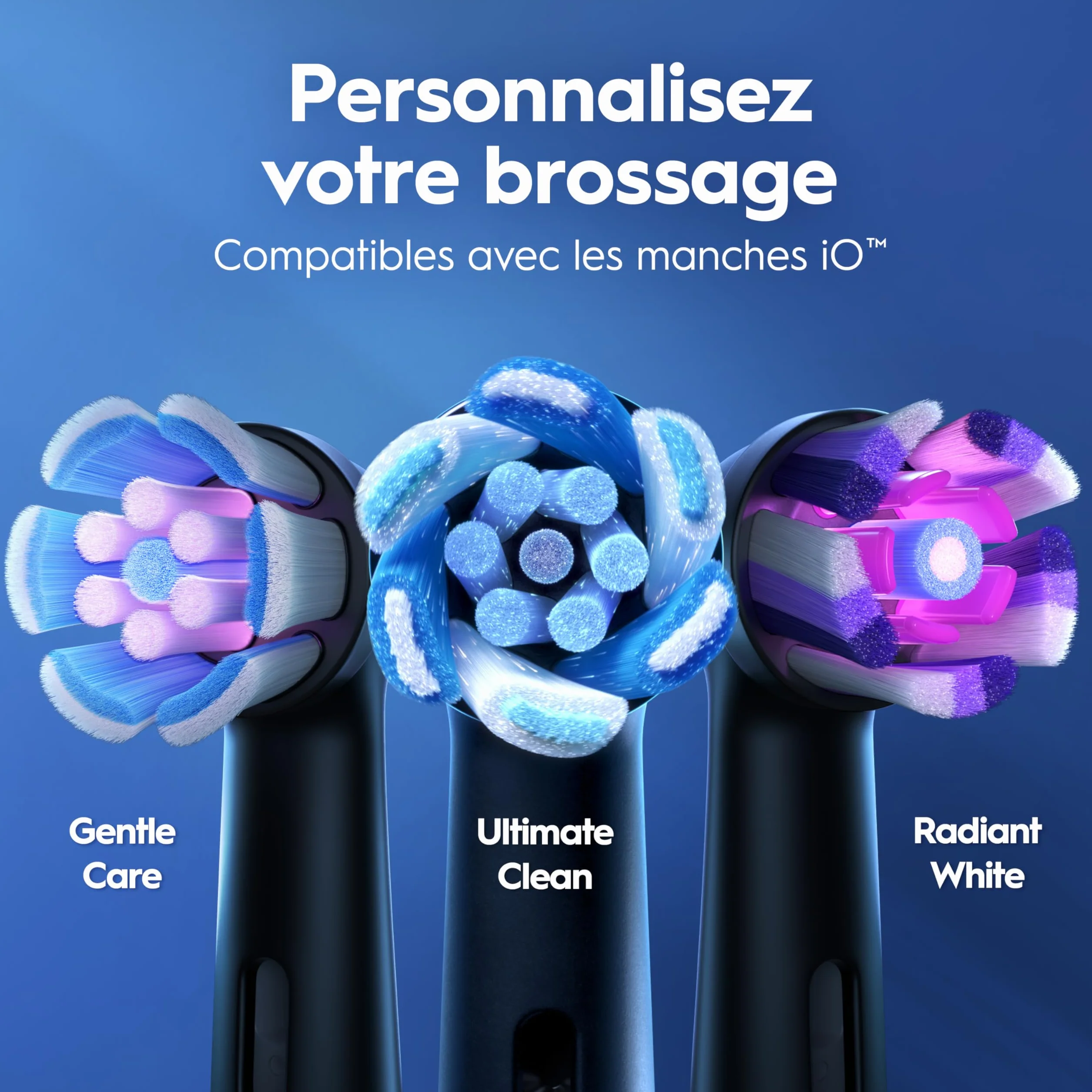 Oral-B Brosse à Dents Électrique iO 3 Noire, 3 Modes Silencieux, Capteur de Pression, Batterie Rechargeable