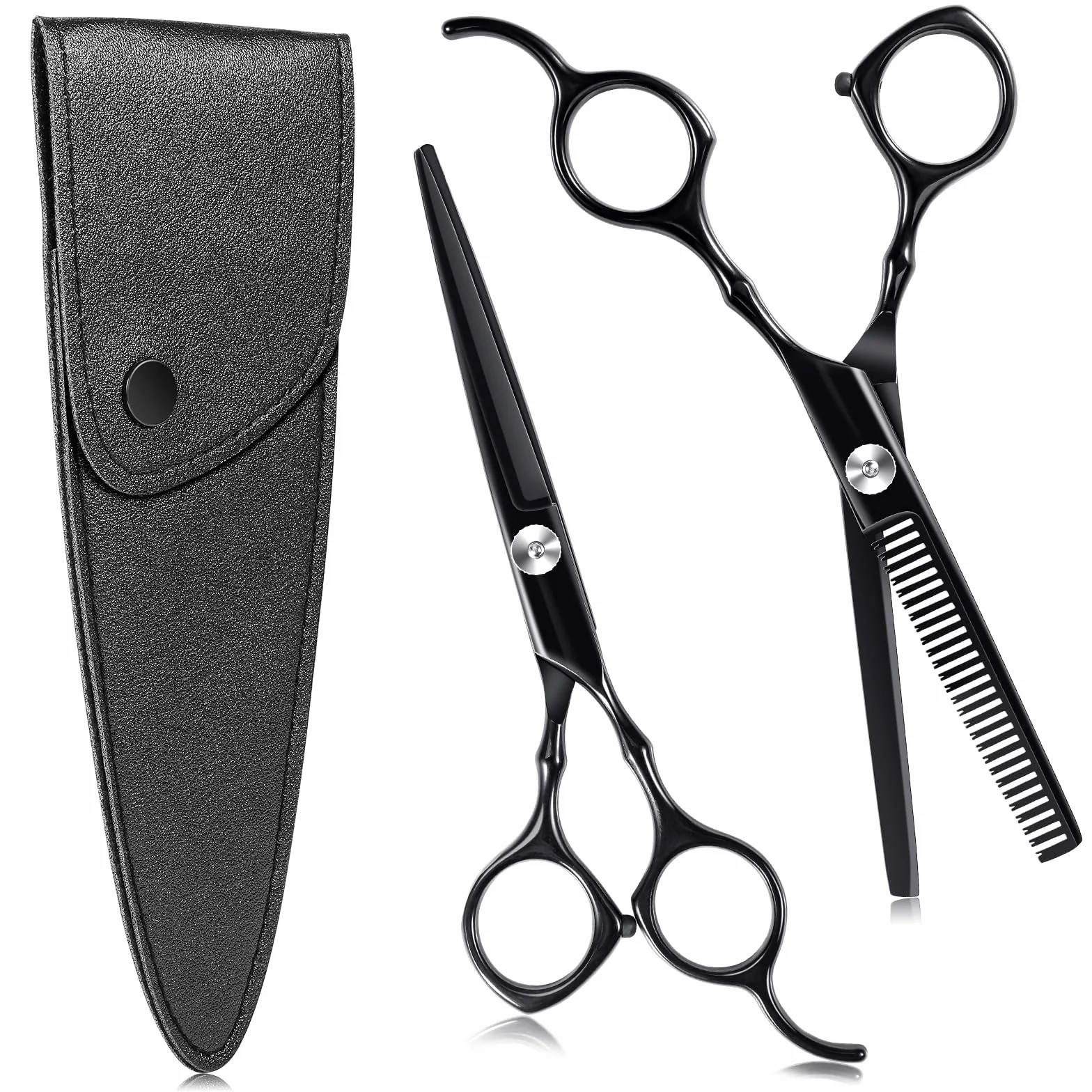 Ciseaux Coiffure 3Pcs Kit Coupe Cheveux Professionnel Effileur 6,7 Pouces
