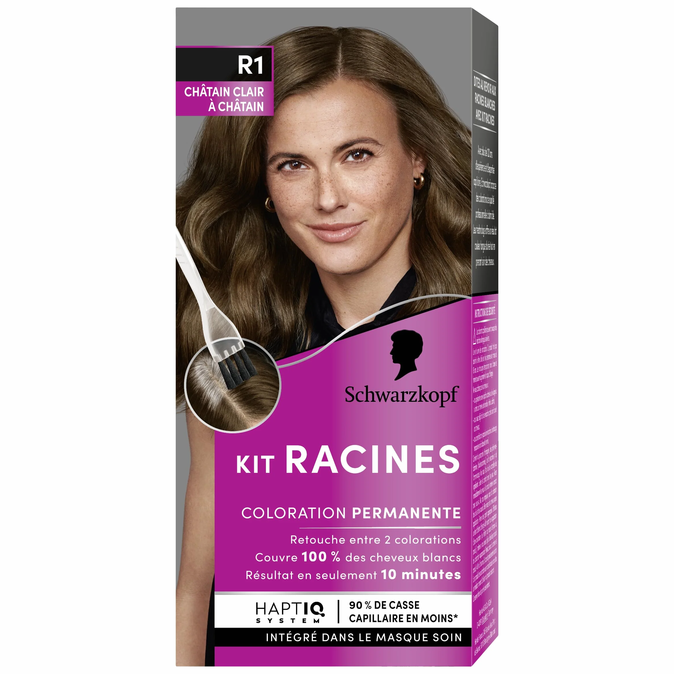 Schwarzkopf Kit Racines Coloration Permanente Châtain Clair à Châtain R1