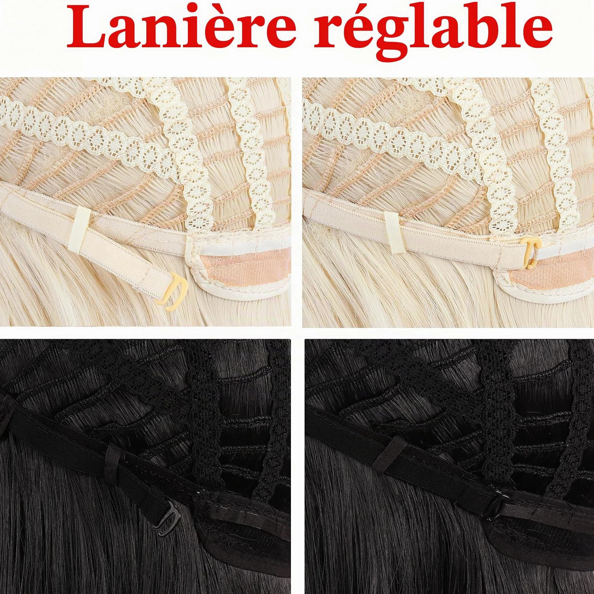 MapofBeauty 39 Pouce/100cm Perruque Anime Longue Et Soyeuse (Noir)
