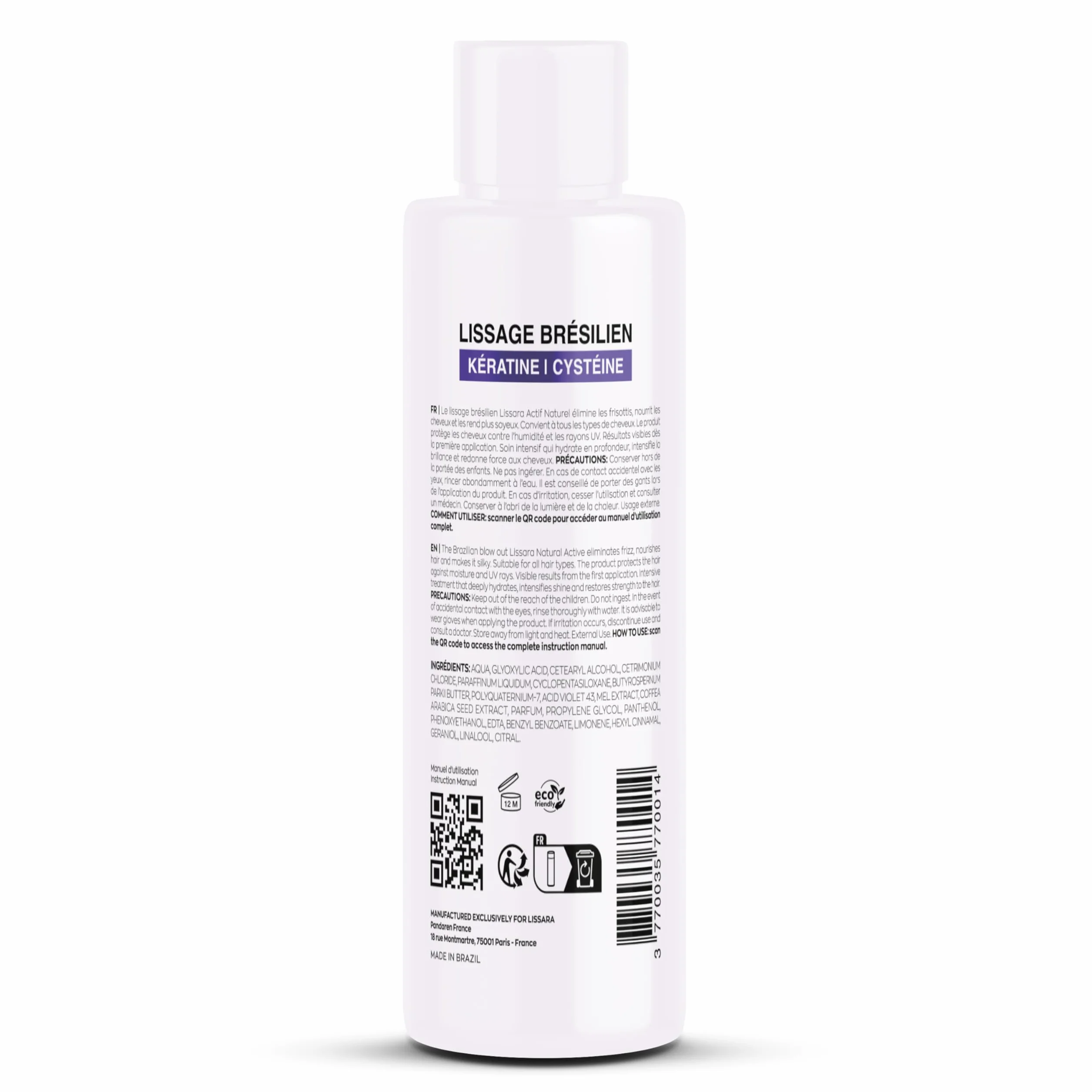 LISSARA Lissage Brésilien 2 en 1 Anti Frisottis Soin profond Kératine Protéine 150ml