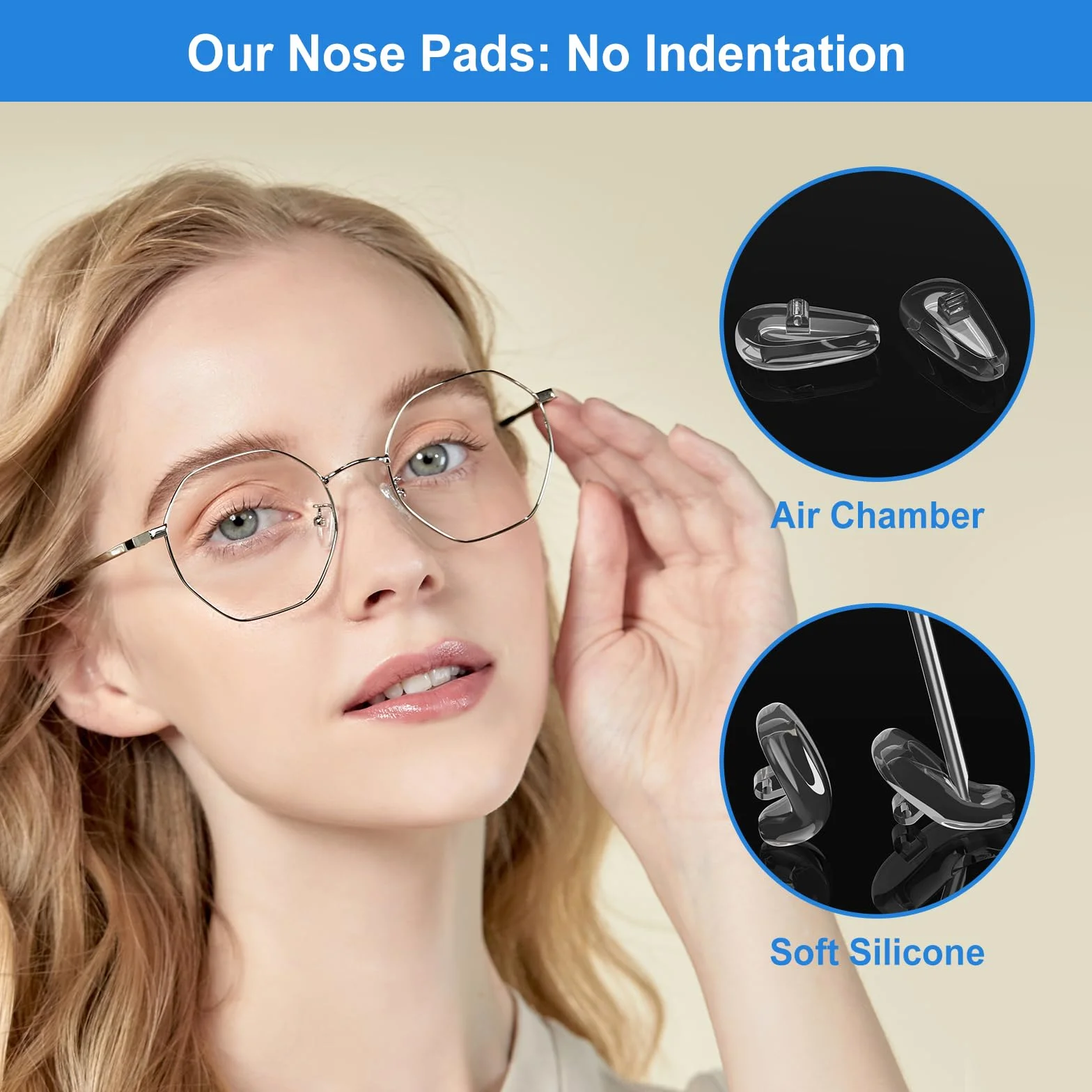 Plaquettes de Nez de Lunettes en Silicone 10 Paires, Kit de Réparation avec Vis Pincette et Chiffon