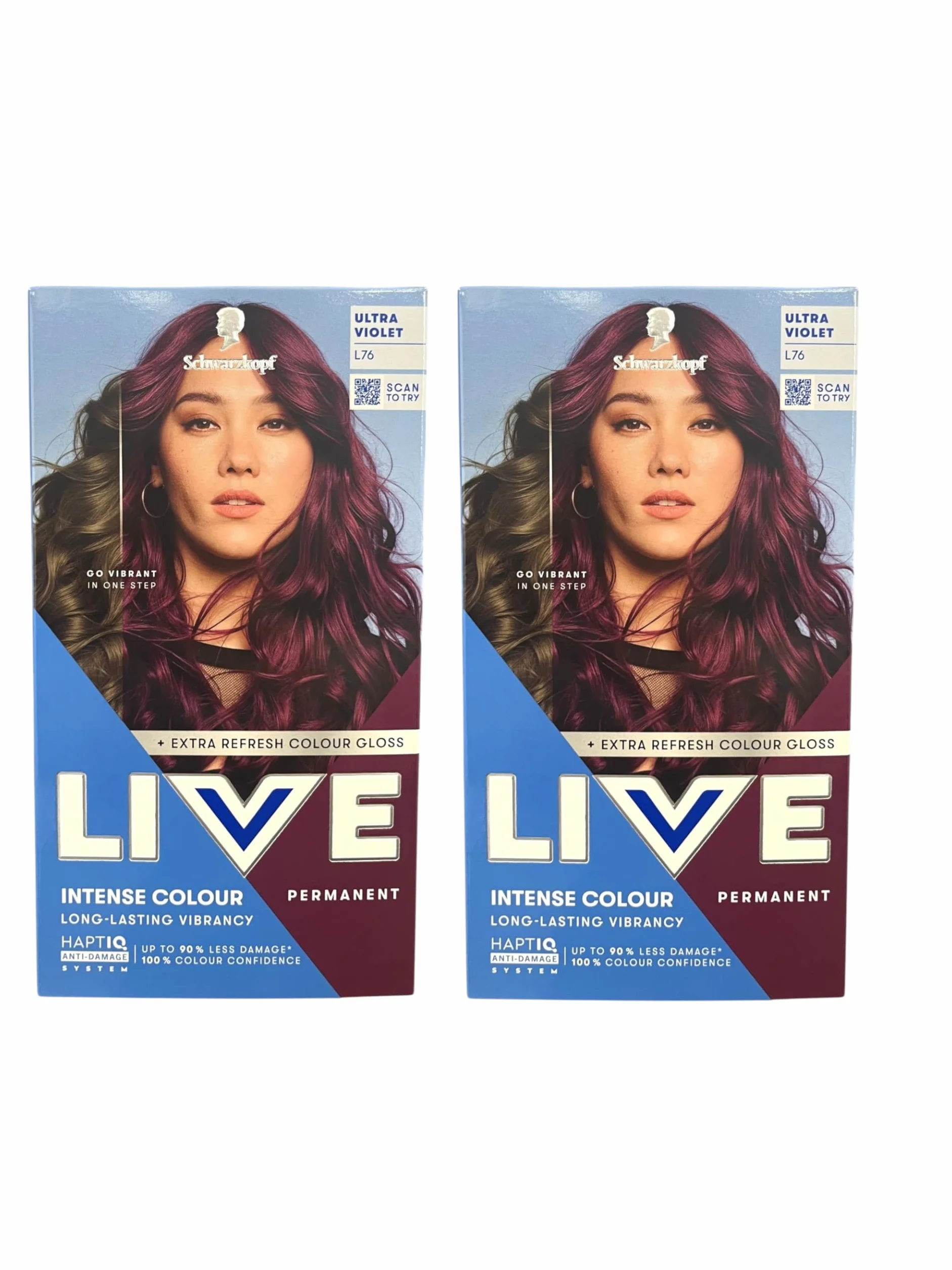 Schwarzkopf LIVE Colour + Lift Ultra Violet Permanent Hair Dye L76 Lot de 2