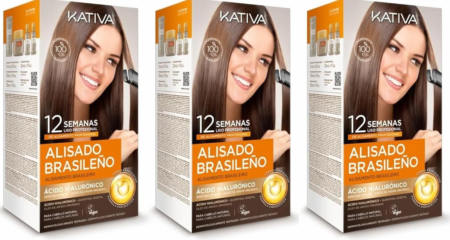 Kativa Kit de lissage brésilien kératine professionnel à domicile 12 semaines