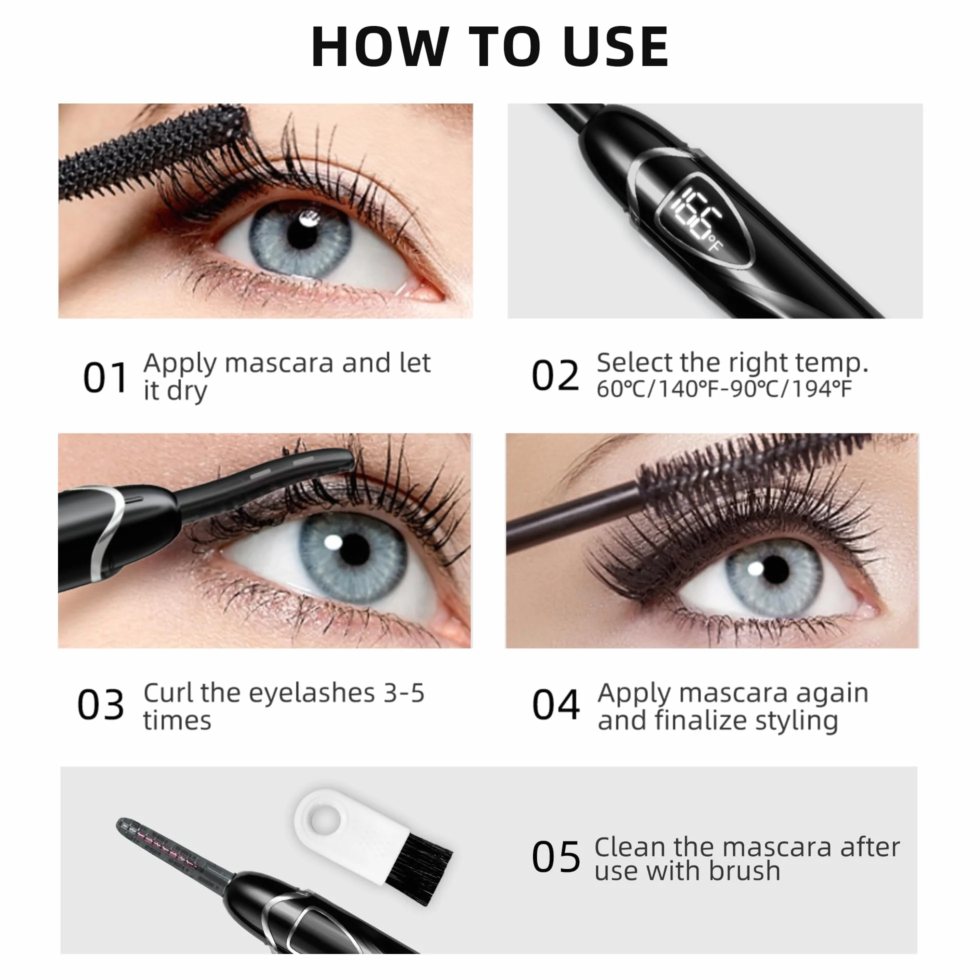 Heated Eyelash Curler, S600 Heated Lash Curler, Accurate Temperature Control Electric Eyelash Curler Heated - Intelligent Power Off, Fast Heating (Beluga/Silver, S600-148MM)