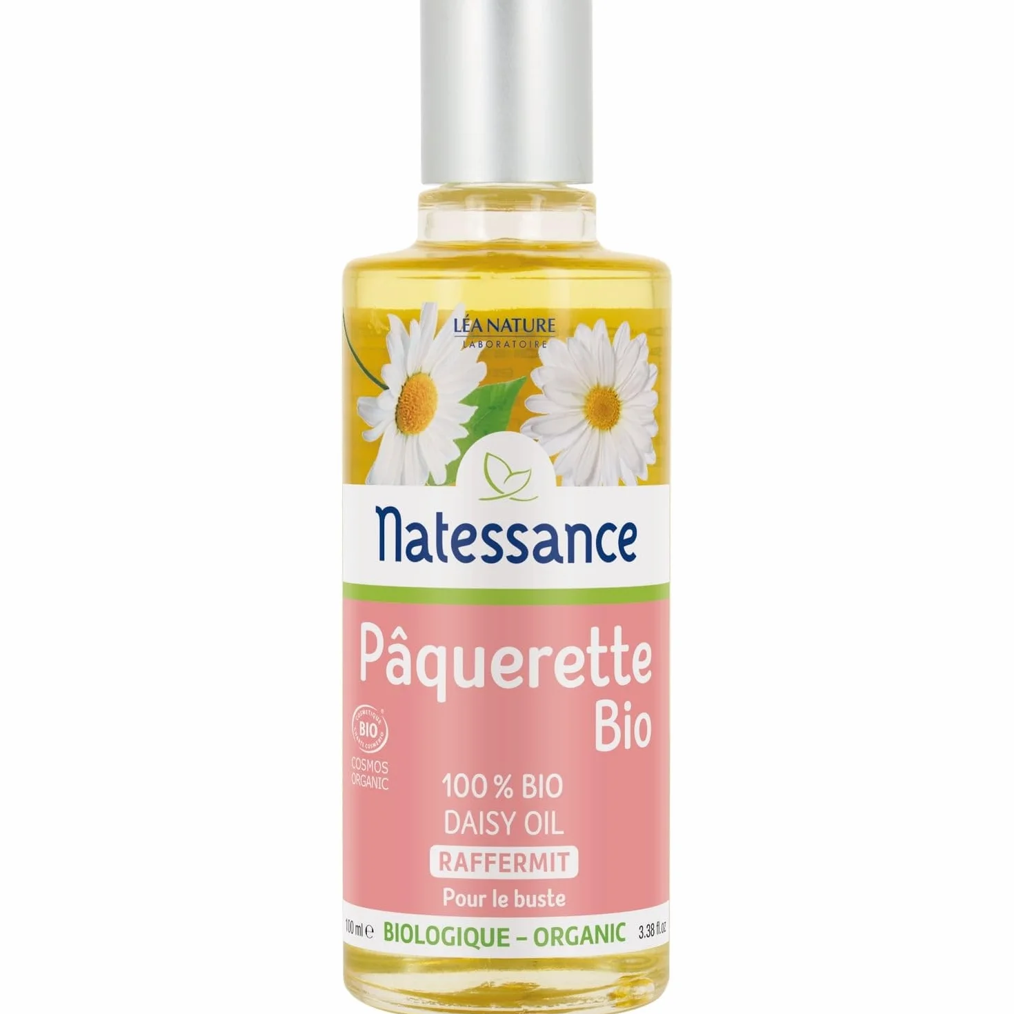 Buste raffermi et sublimé — LEA NATURE Huile Corps Raffermissante Pâquerette Bio, Flacon Verre 100mL - Lot de 2