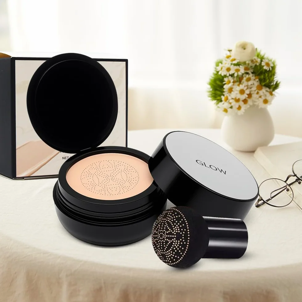 Crème CC Air Cushion Tête de Champignon Fond de Teint Cushion BB Maquillage Correcteur Visage et Cou Teint Uniforme Naturel