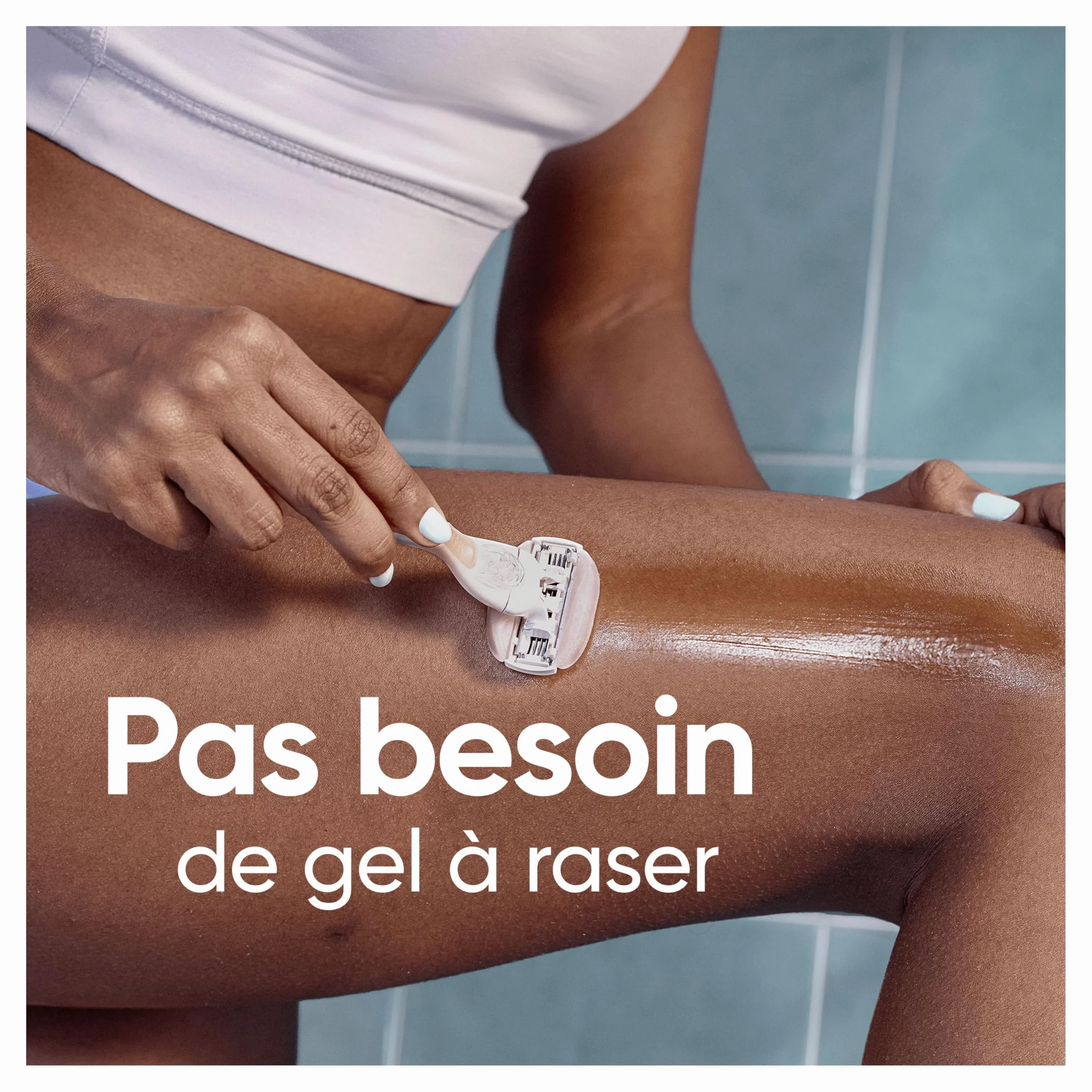 Gillette Venus Rasoir Femme ComfortGlide Spa Breeze 2 Recharges Rose Manche Réutilisable Cartouche 3 Lames Acier Inoxydable Barres Parfum Thé Blanc 2-en-1 Mousse Rase