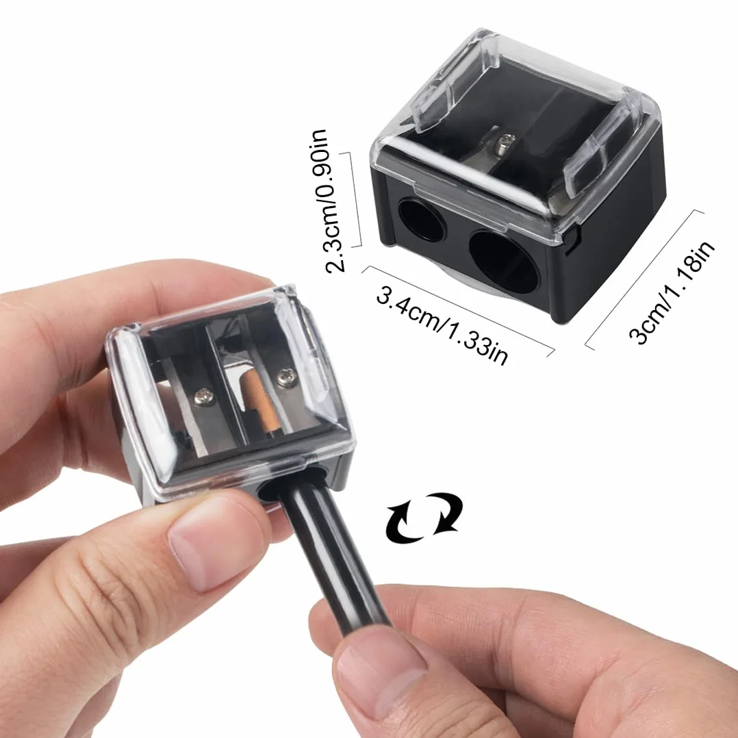 Taille crayon cosmétique double trou pour eye liner et crayon à lèvres