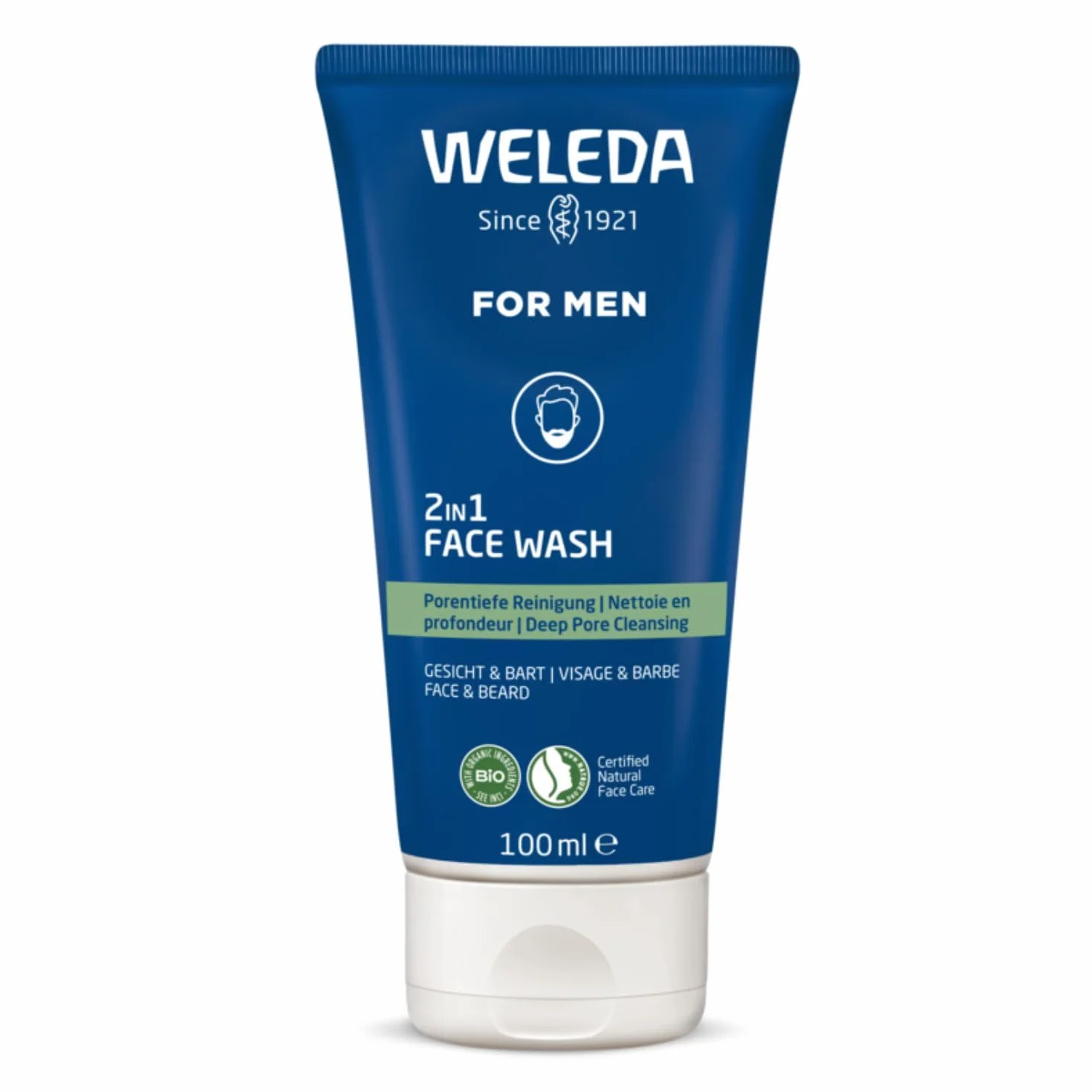 WELEDA Gel nettoyant 2en1 visage et barbe Homme 100 ml
