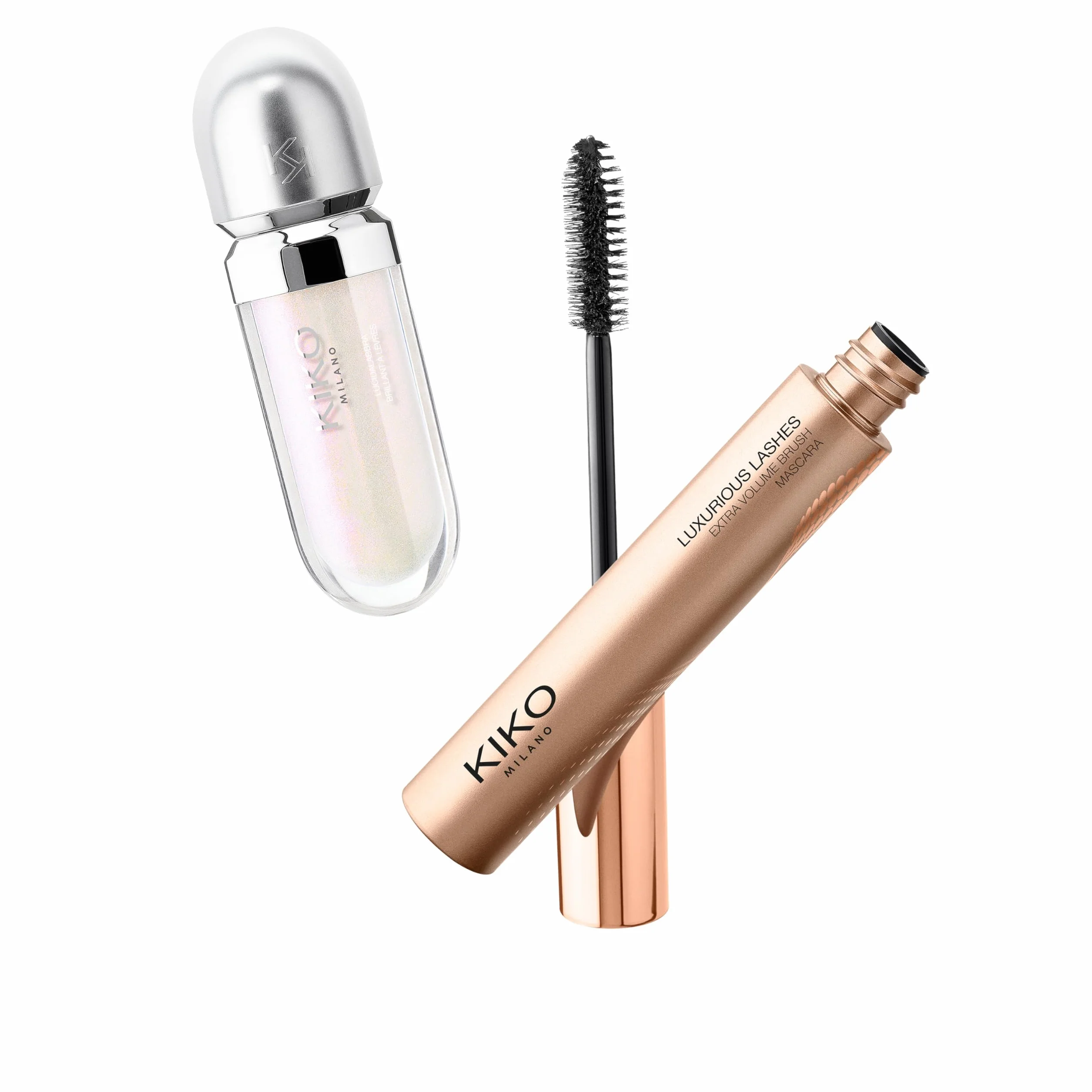 KIKO Milano Snow-Kissed Holiday Mountain Buddies Make Up Gift Set, Coffret Cadeau Maquillage Brillant À Lèvres 3D Hydra Lipgloss Mascara