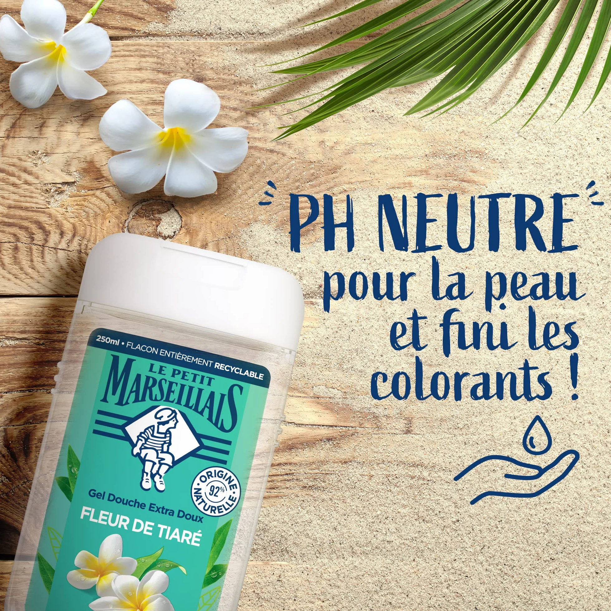 Le Petit Marseillais Gel Douche Extra Doux Fleur de Tiaré 250 ml pH neutre sans colorant