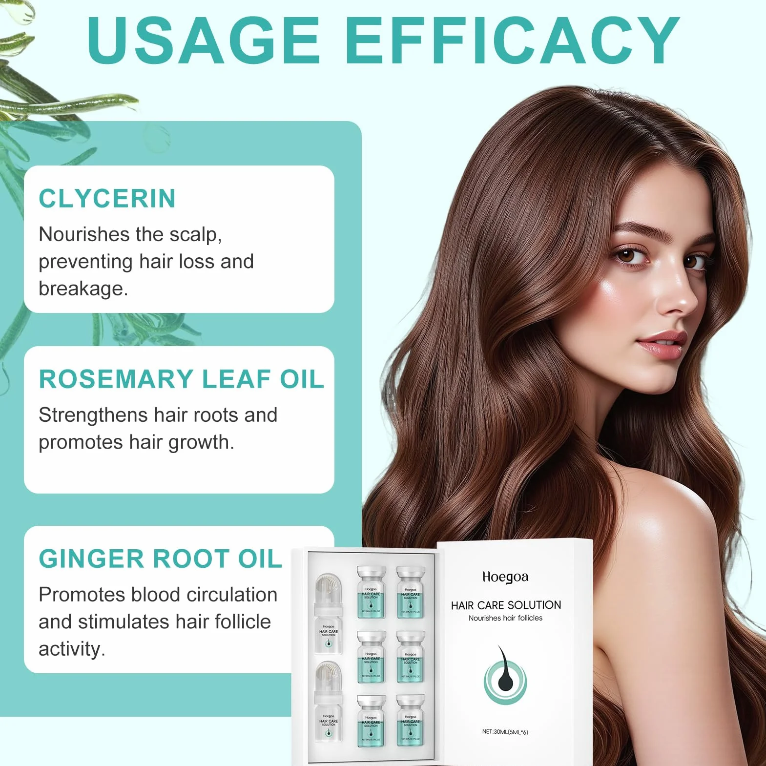 Alpha Infuse Hair Regrowth System, Système de Repousse des Cheveux, 5 ml x 6