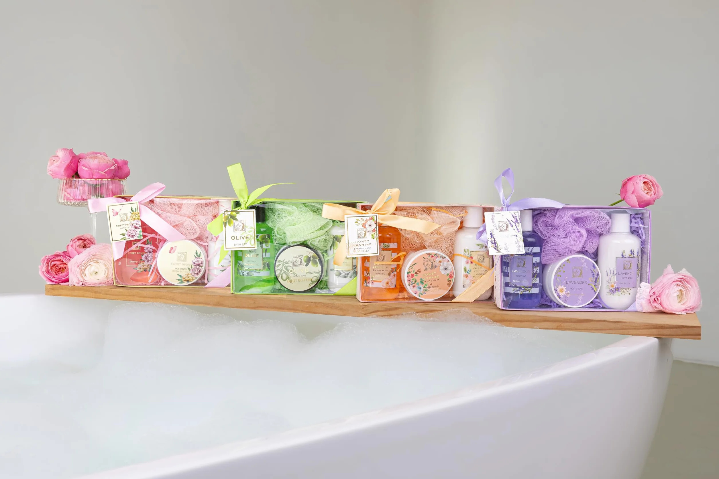 Accentra Set cadeau de douche HONEY JASMINE 4 pièces gel douche lotion beurre corps