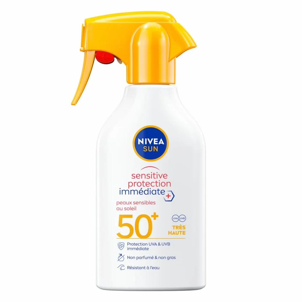 NIVEA SUN Spray Solaire Sensitive Protection Immédiate Peaux Sensibles FPS 50+ 250 ml