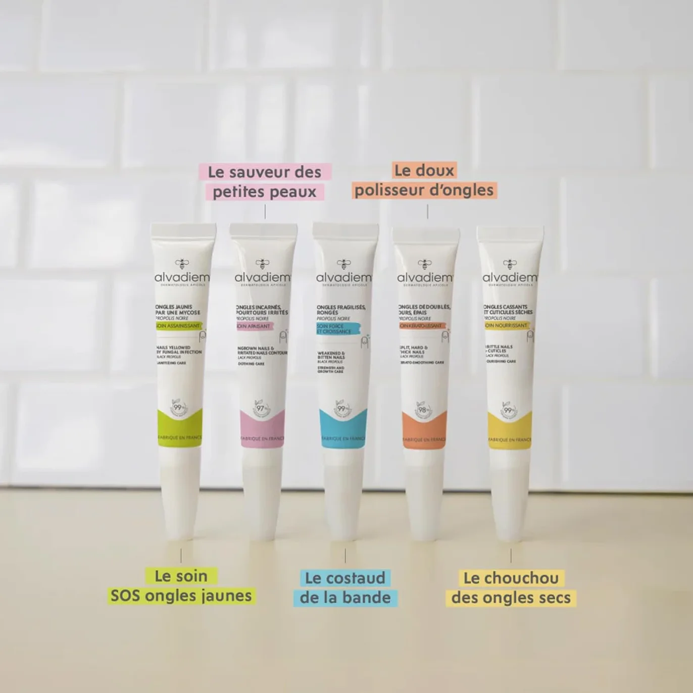 Alvadiem | Soin Ongles Kérato-Lissant à la propolis noire | Ongles durs, épais, psoriasis | Affine & restructure les ongles durs & épais | Lutte contre l’oxydation | Fabriqué en France | 10ml