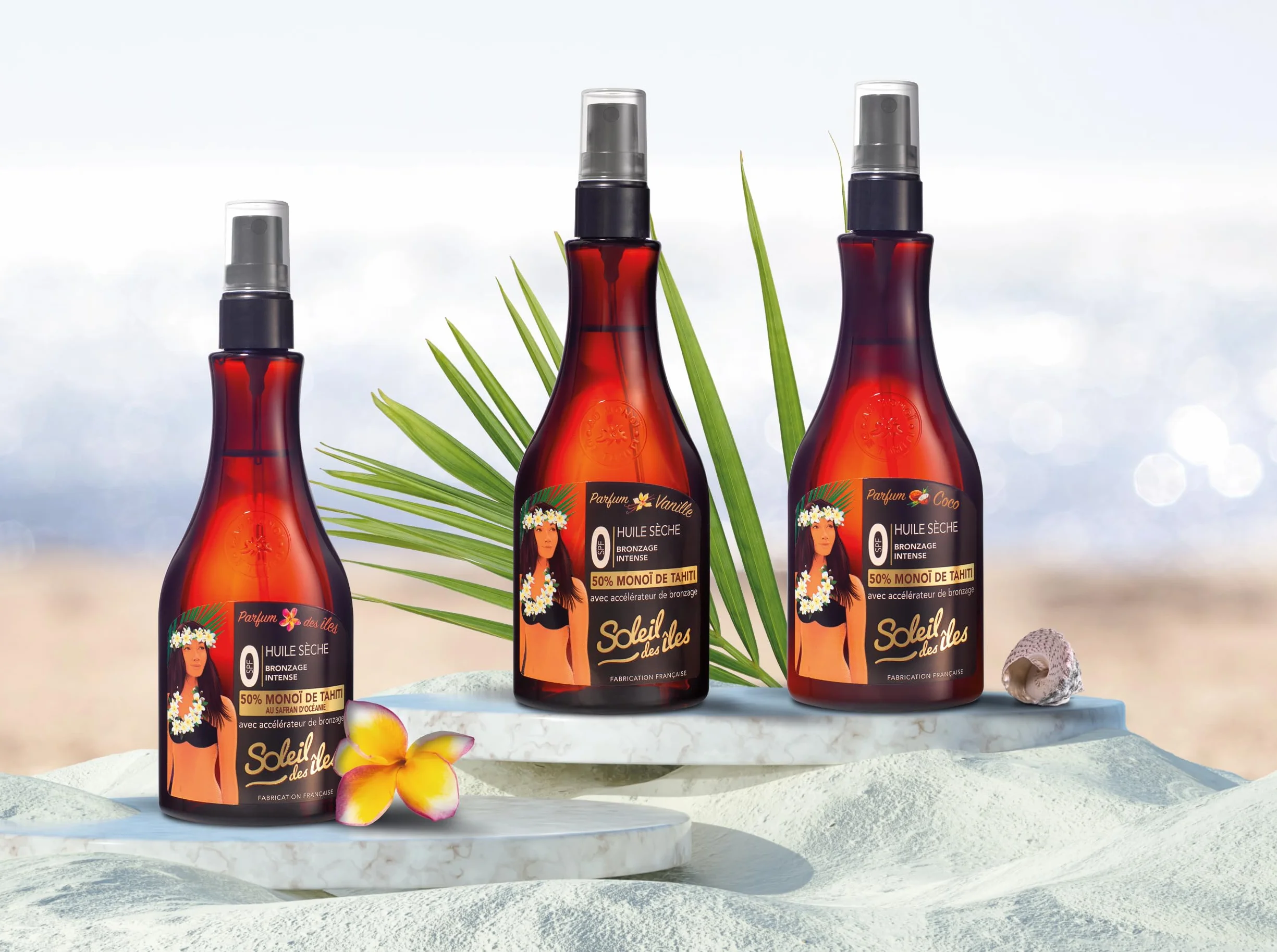 Huile Sèche Bronzante au Monoï de Tahiti 100% Naturel – Parfum Coco – Accélérateur de Bronzage – Fabriqué en France