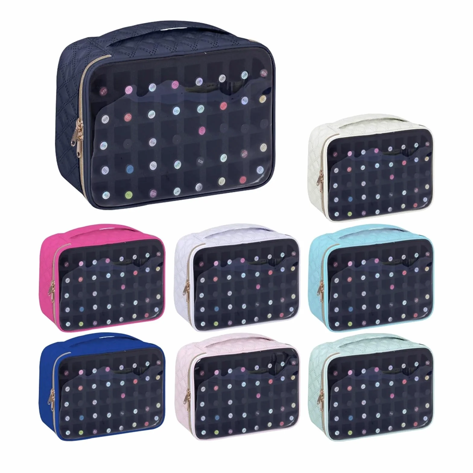Rangement Onglerie,Rangement Vernis A Ongle 1 boîte de rangement transparente for vernis à ongles - Coffret voyage 40 flacons, en polyester et coton résistant, idéale les amateurs d'ongles(Pink)