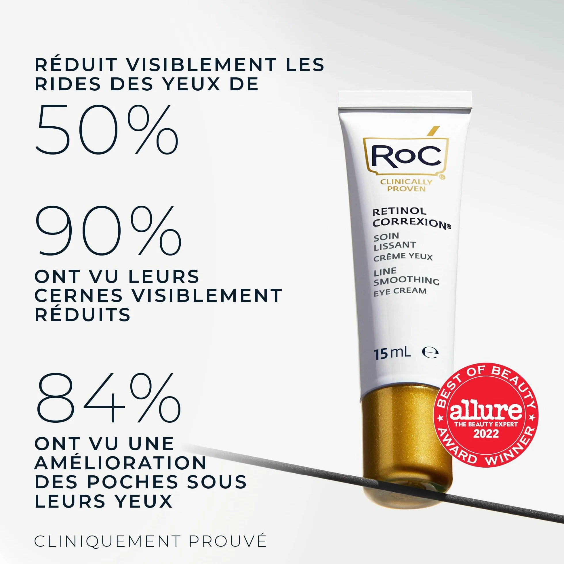 RoC Retinol Correxion Soin Lissant Crème Contour des Yeux Anti-Rides 15 ml
