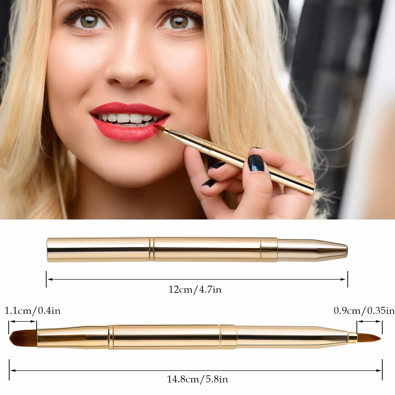 Abeillo Pinceau à Lèvres Rétractable Double Extrémité Anti-Cernes Maquillage Outil Contour