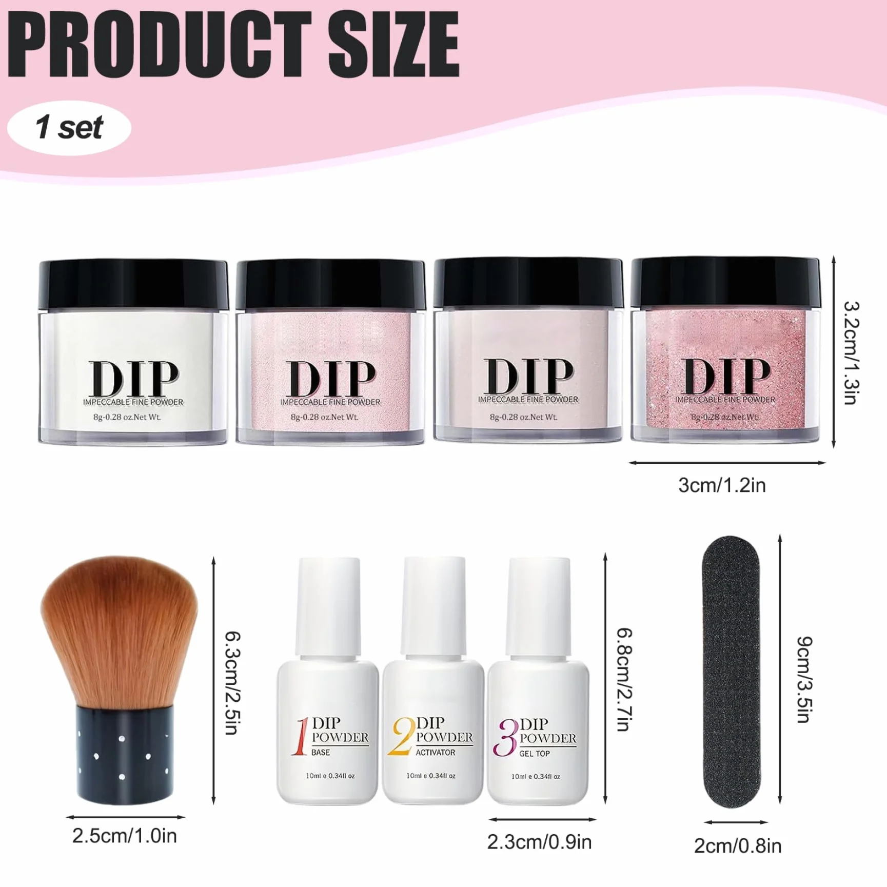 Kit de poudre à ongles 4 couleurs avec activateur base et couche finition pour manucure