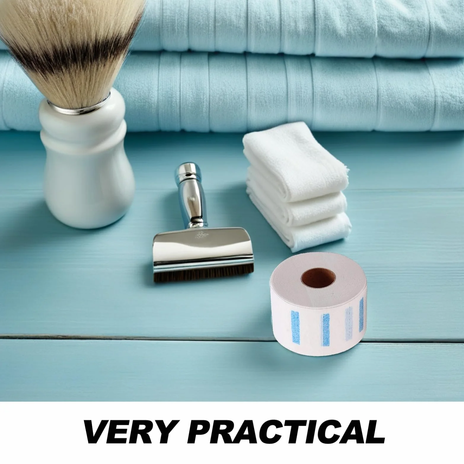 Bandes de Cou en Papier Jetable Blanc 5 Pièces, Tour de Cou Extensible pour Coloration et Permanente, Protection Étanche pour Salon de Coiffure