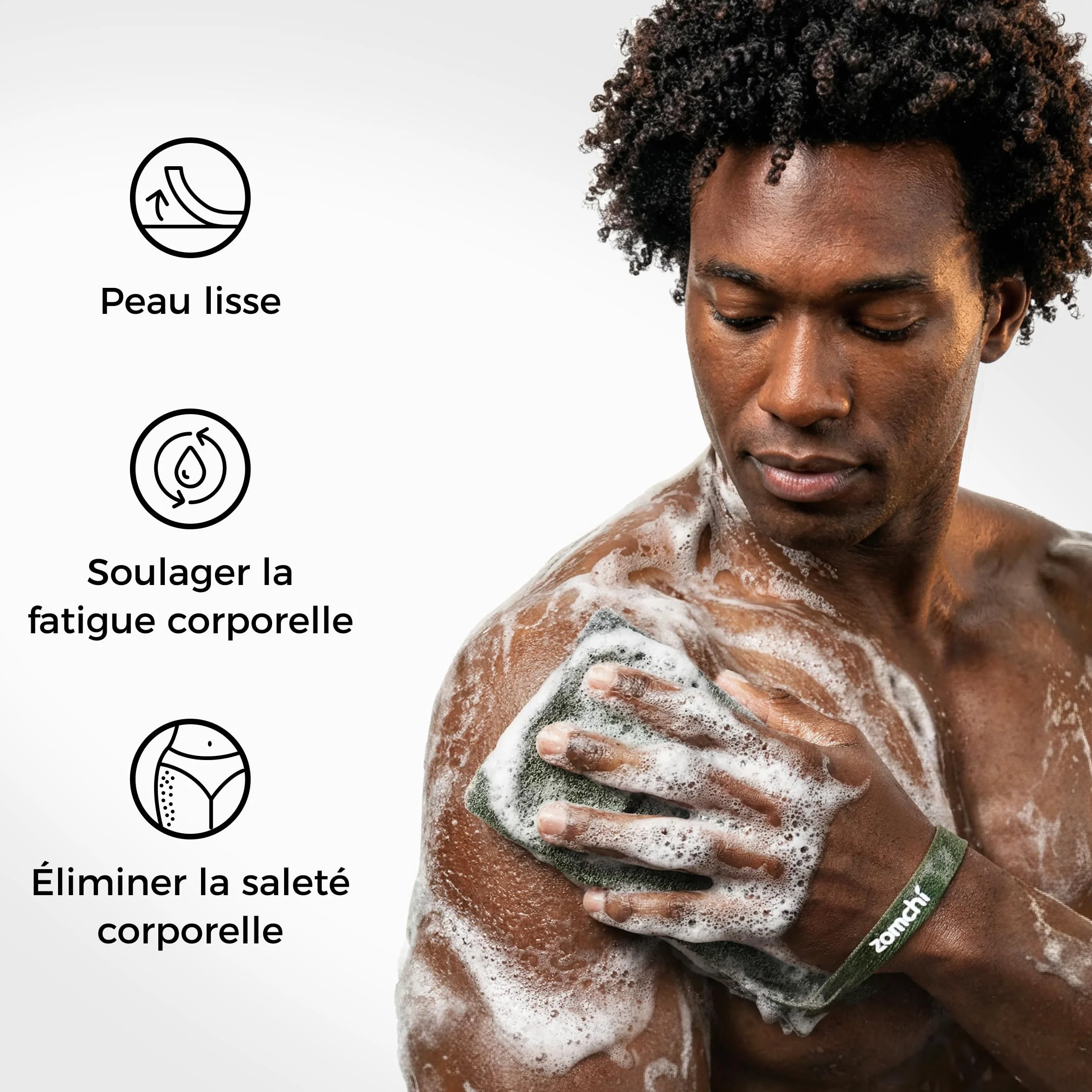 ZOMCHI Pochettes Pour Savon Exfoliant, Lot De 2 Sachets Avec Mailles à Gros Et à Mailles Fines, Vert Olive
