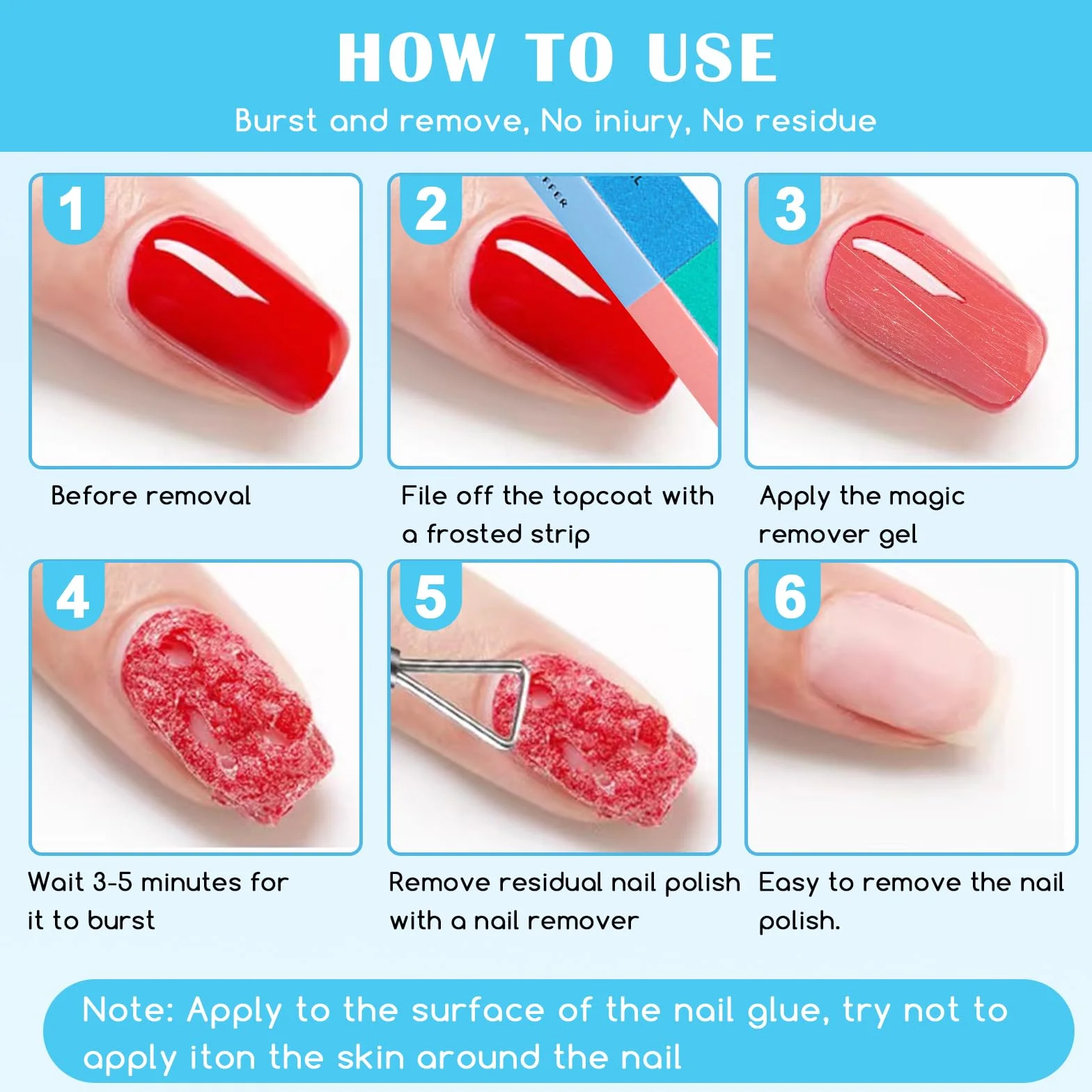 Dissolvant Vernis Semi Permanent 15ml, Gel Nail Polish Remover 3-5 min, avec Lime à Ongles et Cuticle Pusher