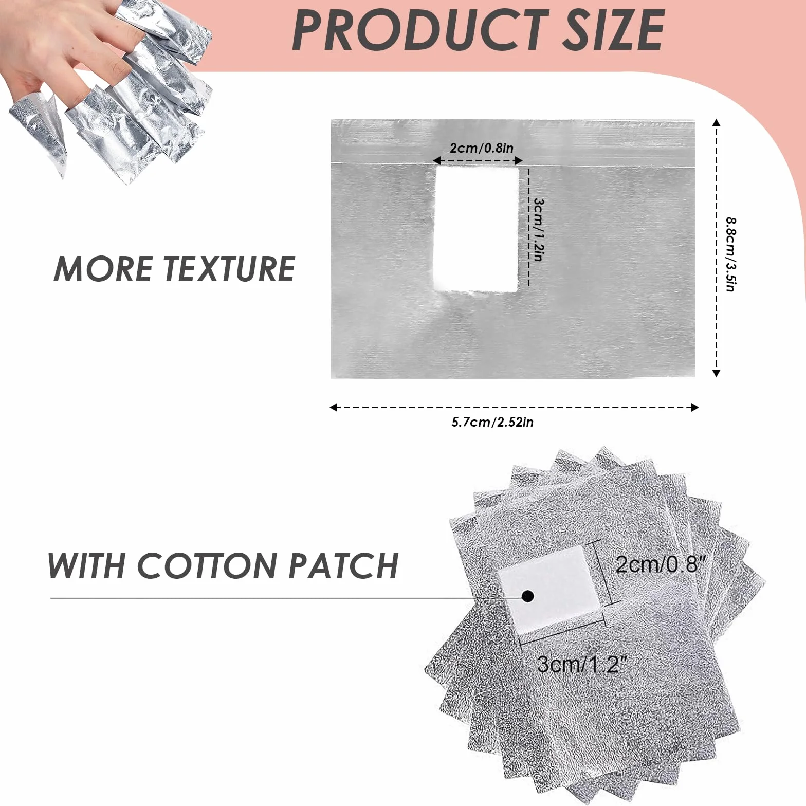 Papillotes en Aluminium pour Enlever Vernis à Ongles Gel, 200 Pièces Feuille d'Aluminium