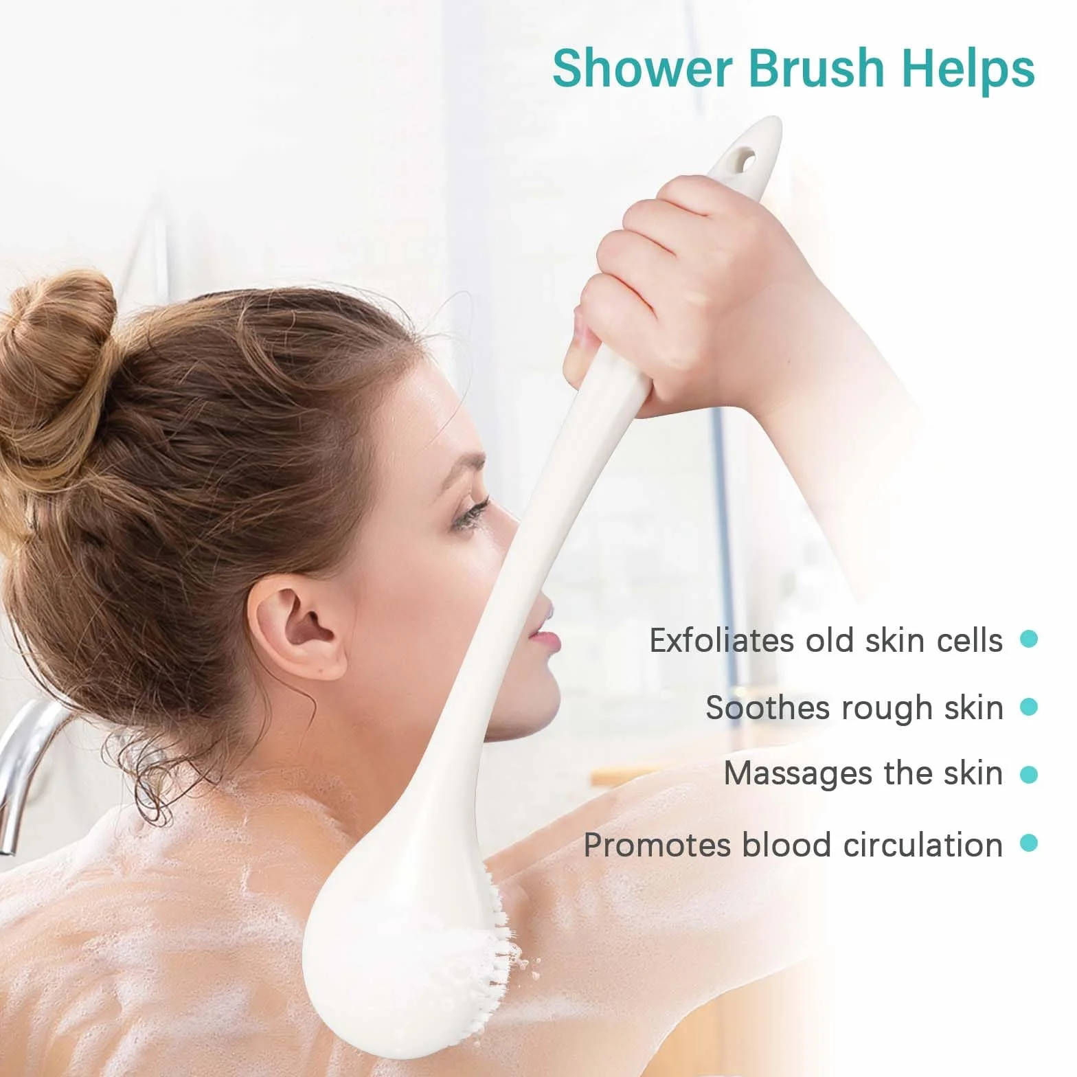 Brosse Dos Douche Long Manche Antidérapante Nettoyage Peau