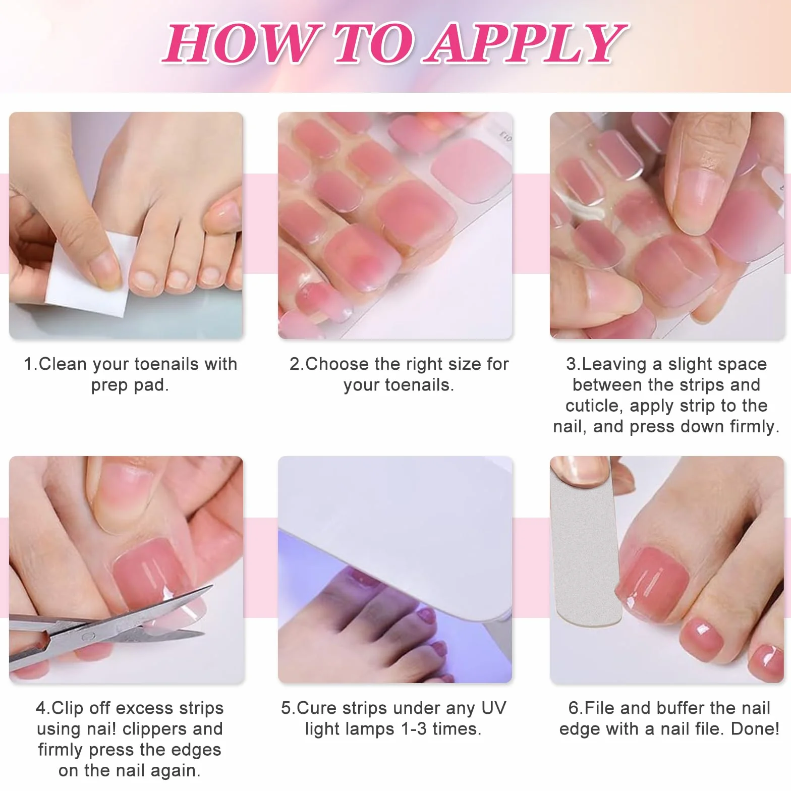 Autocollants de Vernis à Ongles d'Orteil Semi-durci 32PCS, Couleur Unie, Autocollants Ongles Pieds Couverture Complète, Sticker Ongle Auto-adhésif, Bandes d'Ongle d'Orteil pour Femme Fille (Nude Rose)