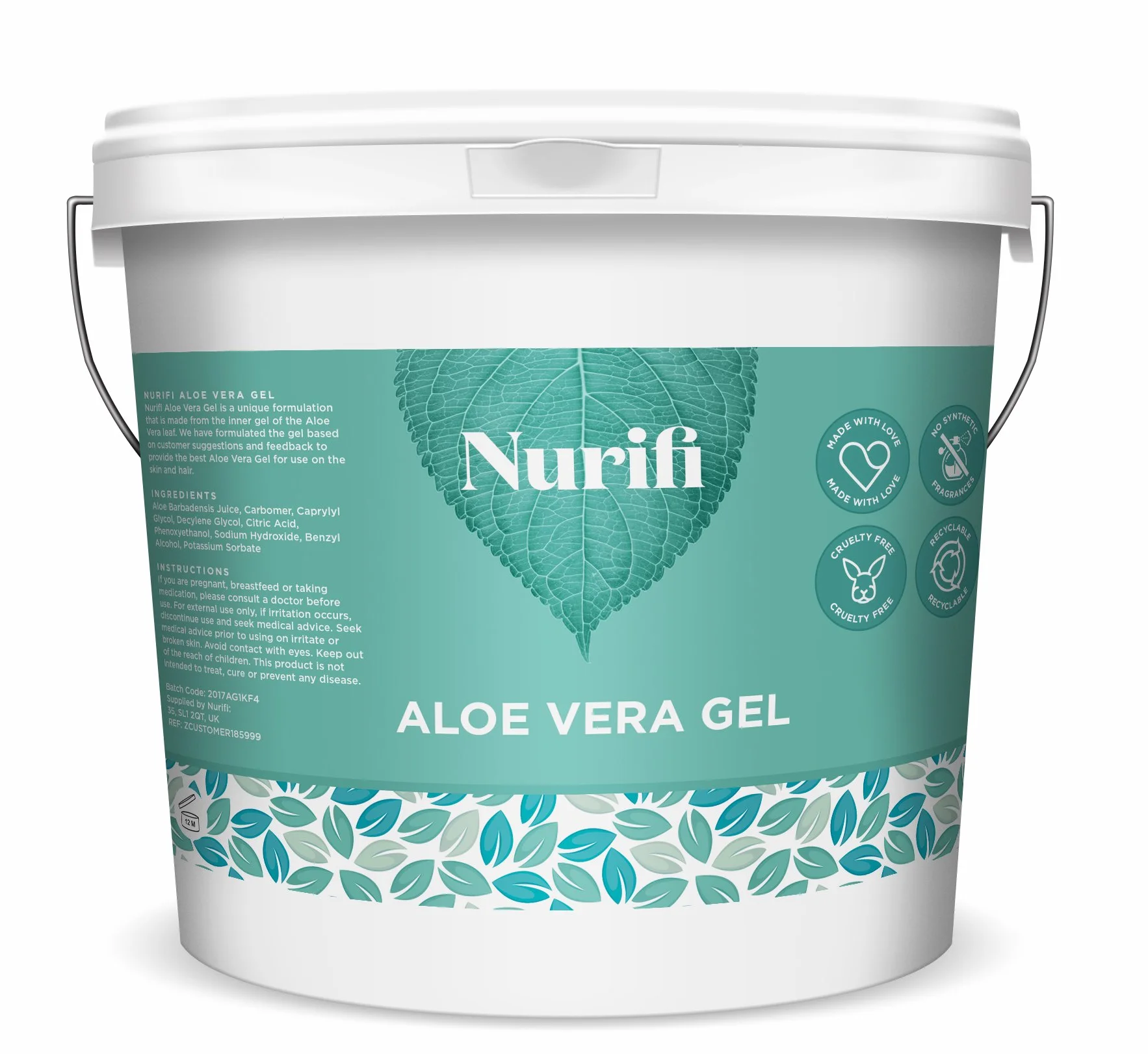 Nurifi Gel d'Aloe Vera - 1 KG - Pur à 99%